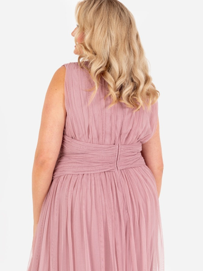 Anaya With Love Recycled Blush Pink Sleeveless V Neck Maxi Dress