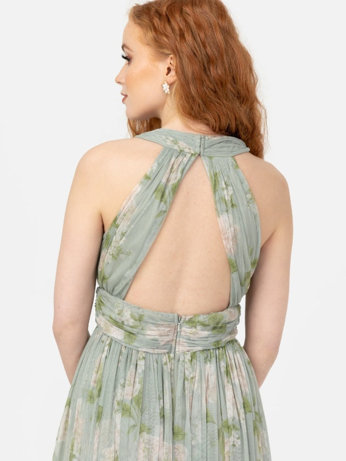 Anaya With Love Recycled Floral Print Open Back Maxi Dress