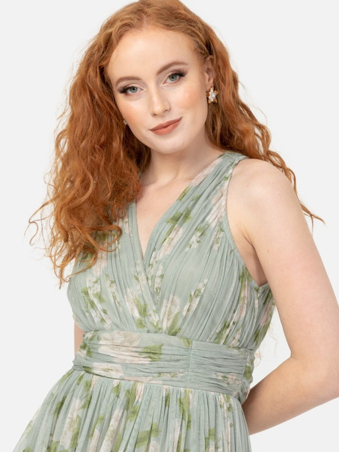 Anaya With Love Recycled Floral Print Open Back Maxi Dress