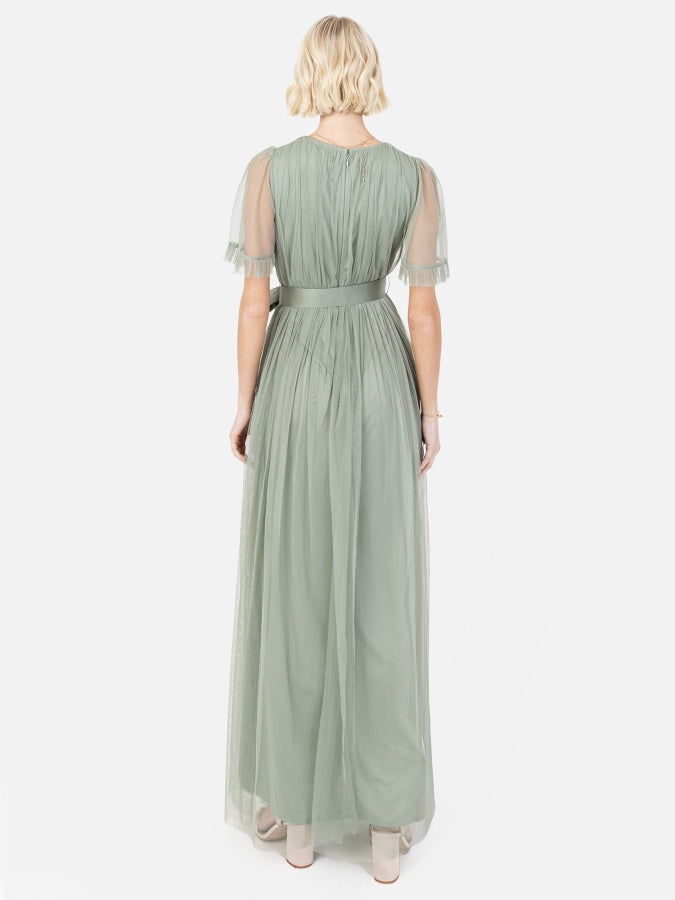 Anaya With Love Recycled Frosty Green Faux Wrap Maxi Dress With Sash Belt