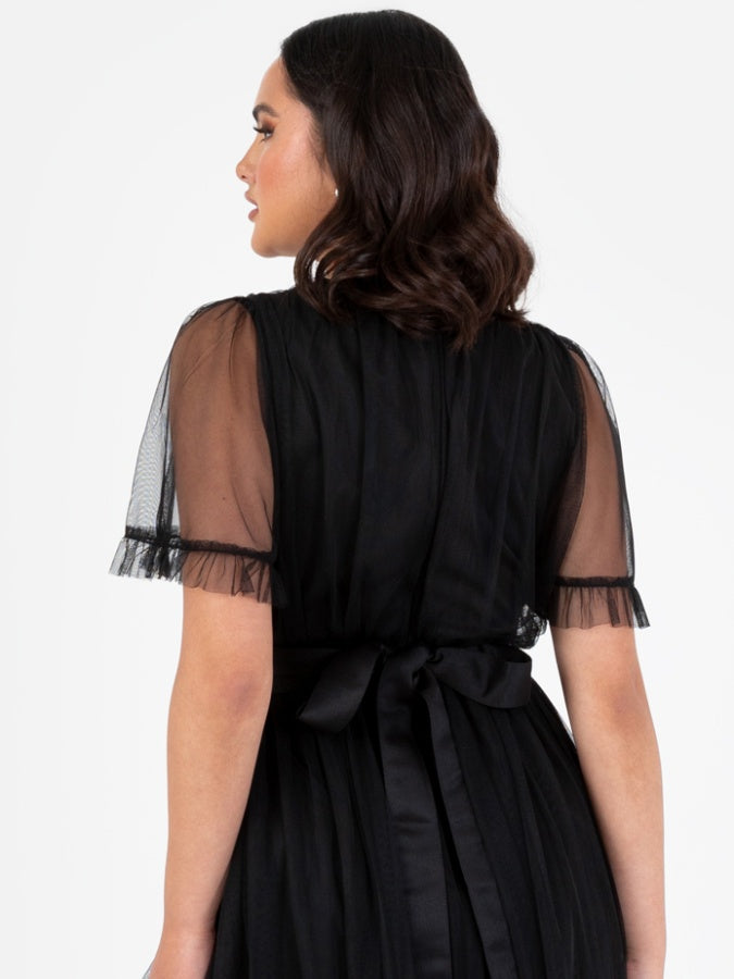 Anaya With Love Recycled Black Faux Wrap Maxi Dress With Sash Belt