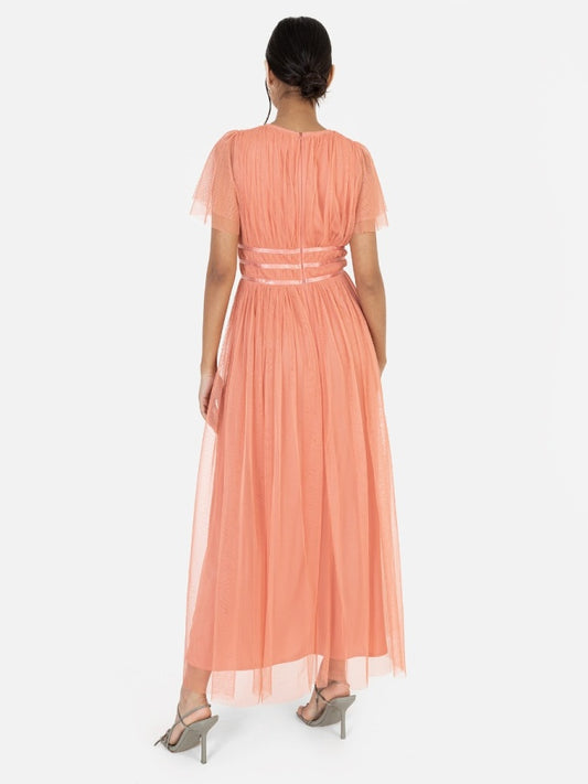 Anaya With Love Recycled Coral Midaxi Dress With Keyhole Detail
