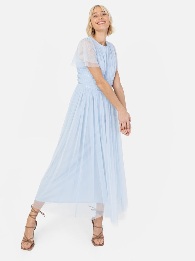 Anaya With Love Recycled Light Blue Midaxi Dress With Keyhole Detail