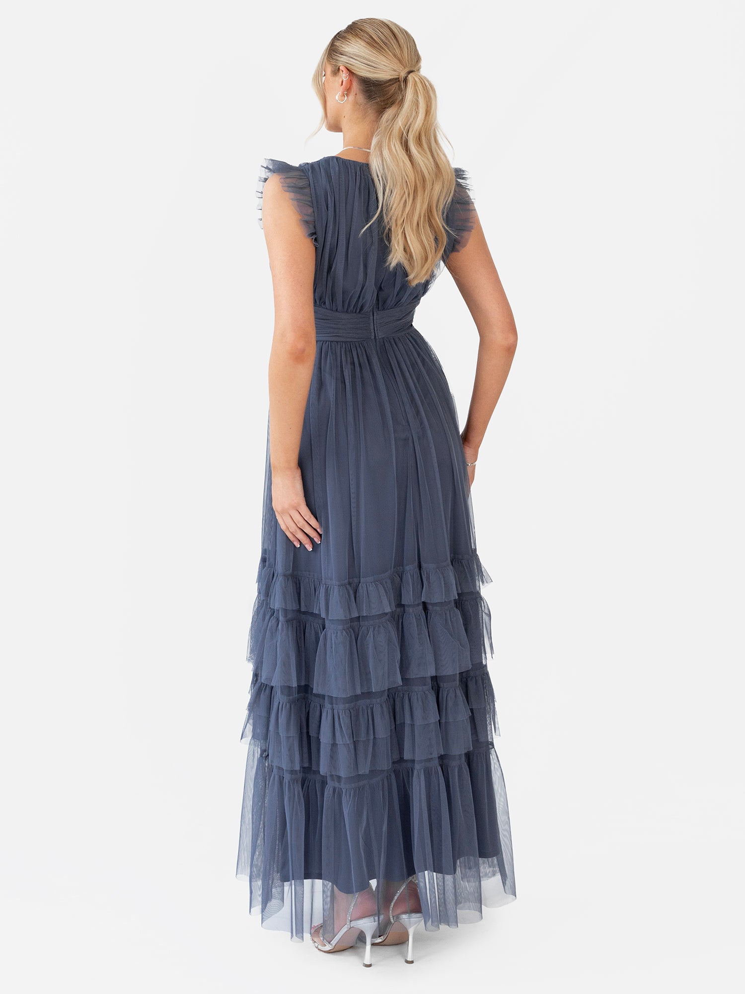 Anaya with Love Women's Ladies Midaxi Dress V-Neck Short Flutter Sleeve Ribbon A-Line Tulle for Bridesmaid Wedding Guest Prom Ball Gown, Vestido De Las Mujeres, Emerald Green Anaya with Love Women's Ladies Midaxi Dress V-Neck Short Flutter Sleeve Ribbon A-Line Tulle for Bridesmaid Wedding Guest Prom Ball Gown, Vestido De Las Mujeres, Emerald Green