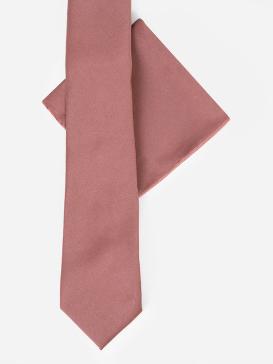 Copper Rose Satin Tie and Pocket Square Set