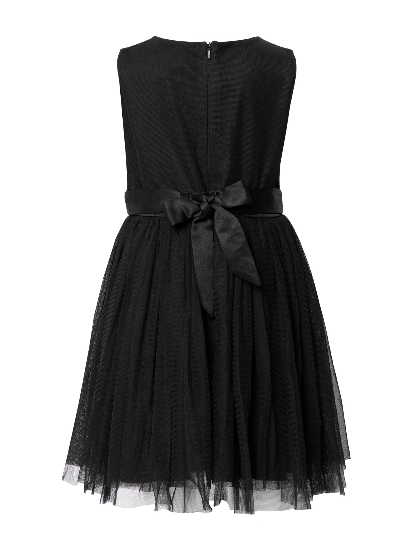 Mini Maya Black Delicate Sequin Midi Dress With Bow