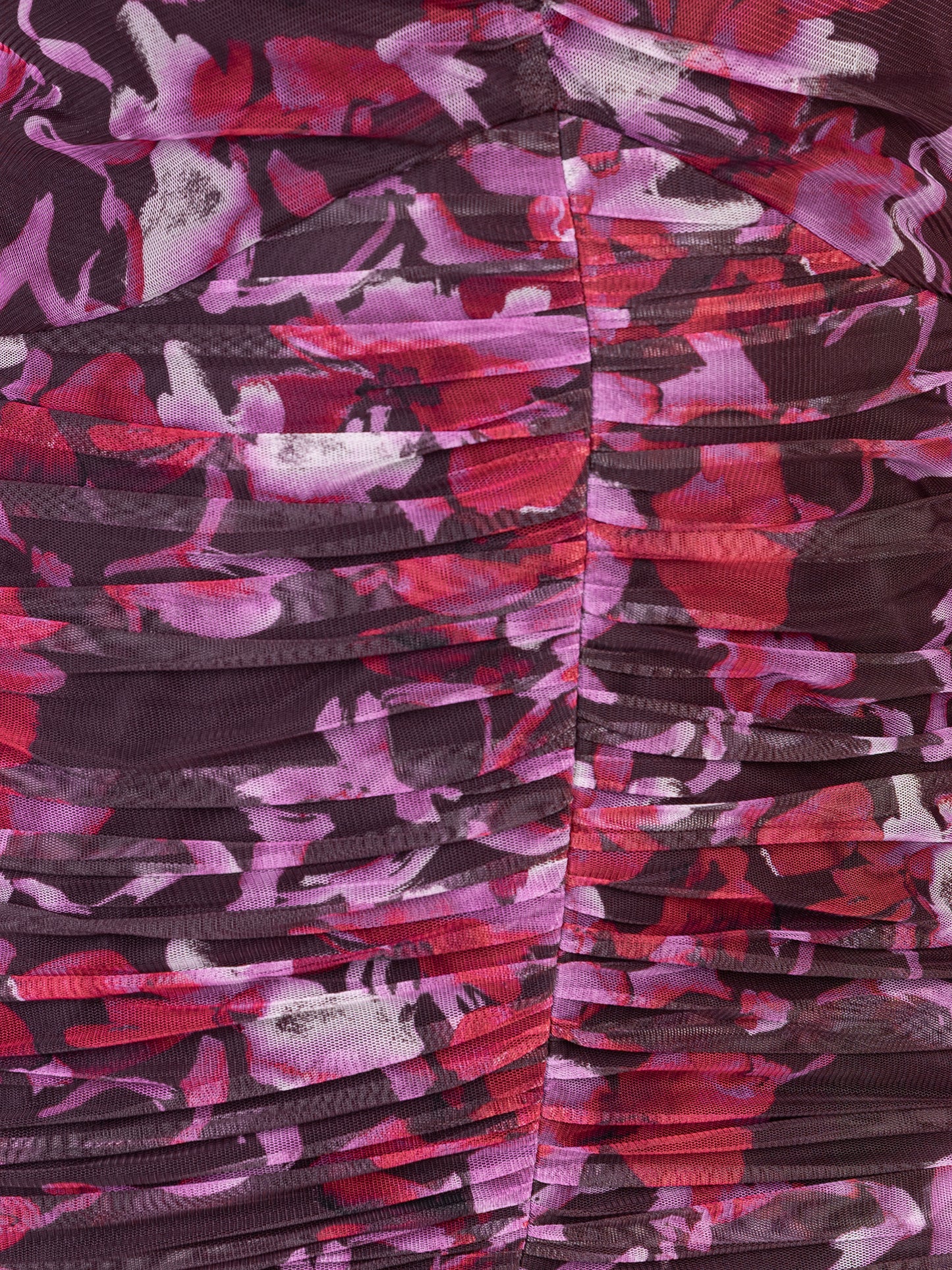 Anaya With Love Recycled Pink Floral Ruched Tulle Maxi Dress