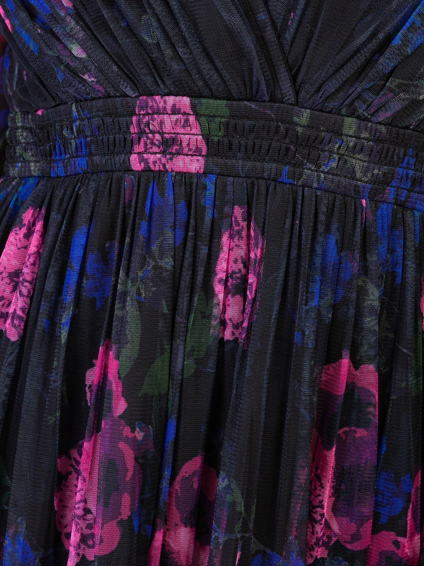 Anaya With Love Recycled Floral Plunge V Neck Tiered Tulle Midaxi Dress