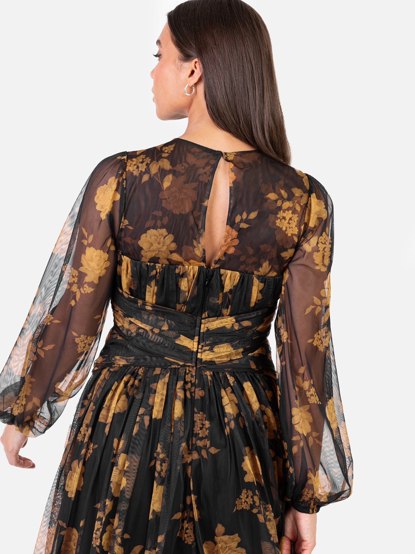 Anaya With Love Recycled Floral Long Sleeve & Gathered Waist Maxi Dress