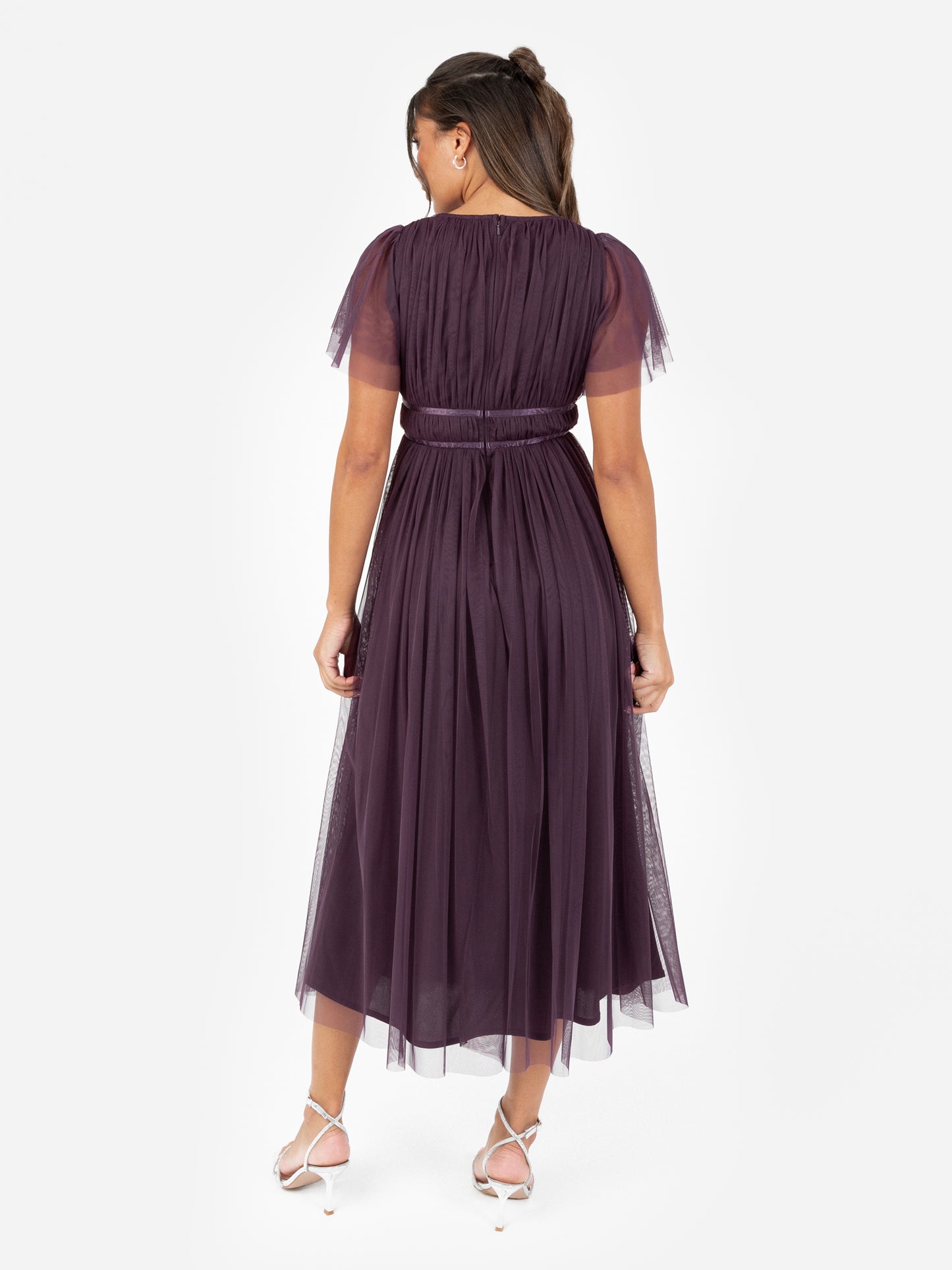 Anaya With Love Recycled Fig Ribbon Detail Midi Dress