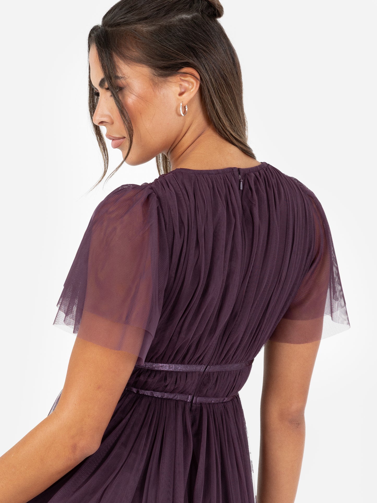 Anaya With Love Recycled Fig Ribbon Detail Midi Dress