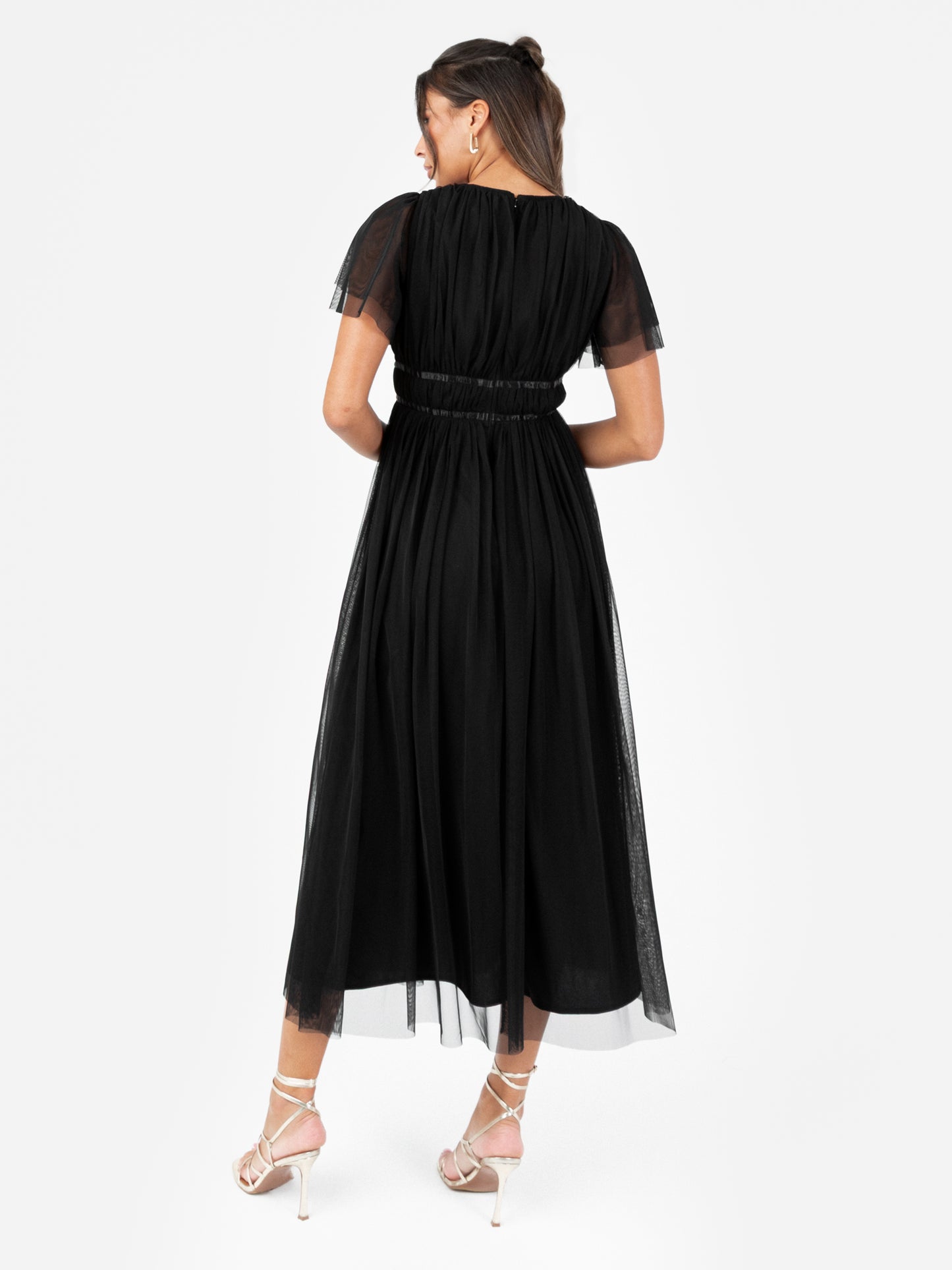 Anaya With Love Recycled Black Ribbon Detail Midi Dress