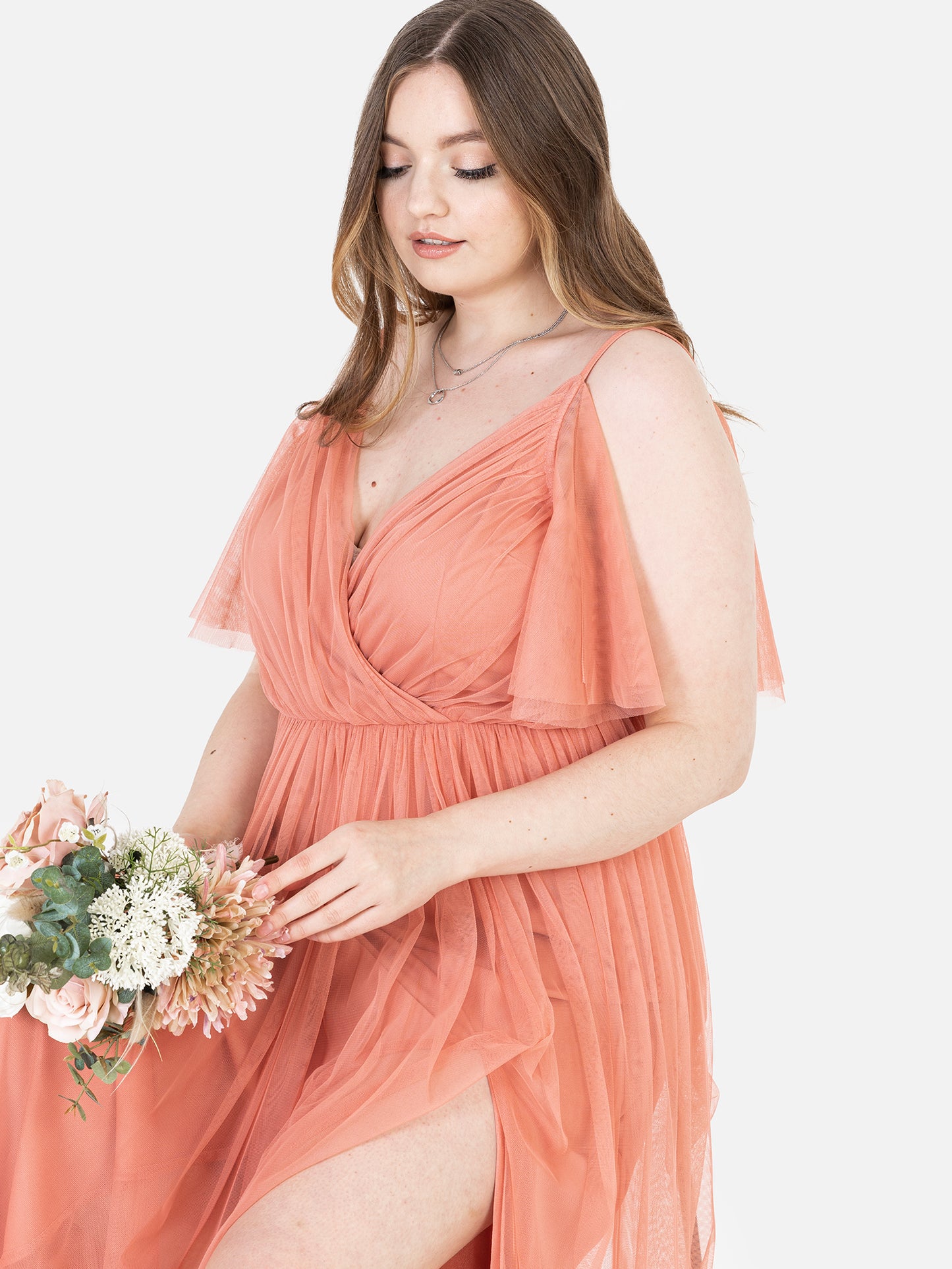 Anaya with Love Recycled Coral Cami Maxi Dress