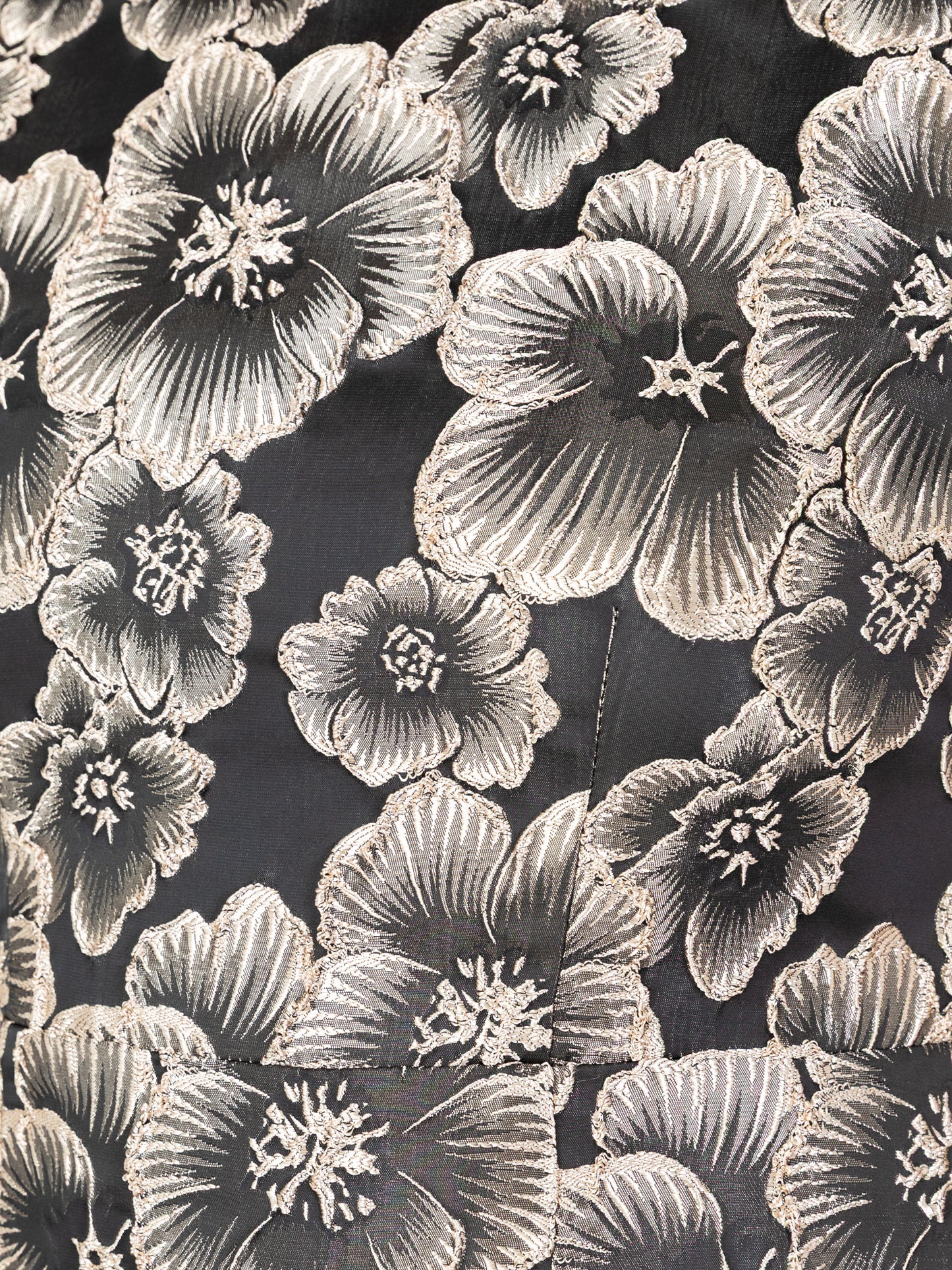 Maya Black & Gold Floral Jacquard Keyhole Back Mini Dress