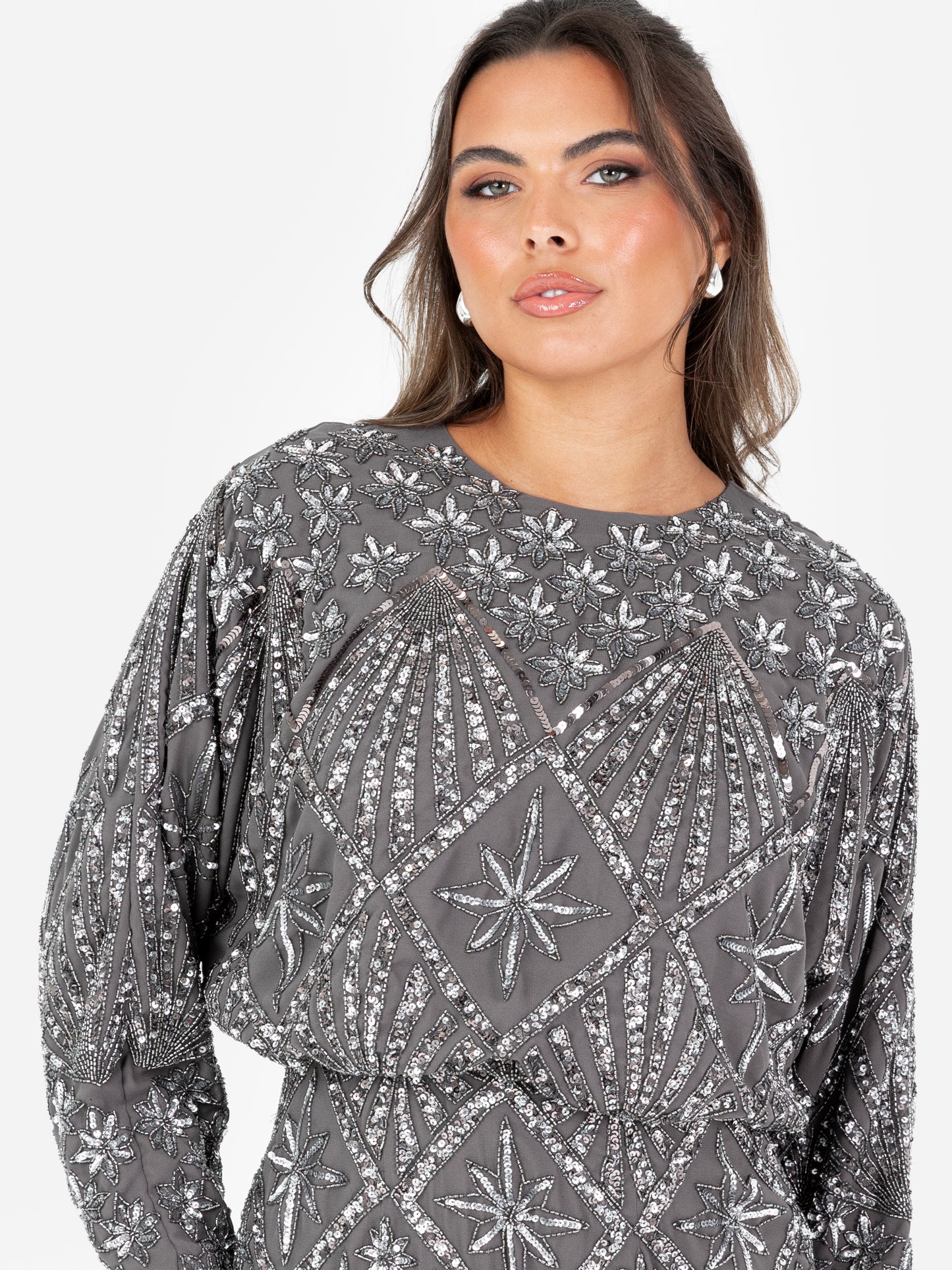 Maya Celestial Embellishment Long Sleeve Maxi Dress