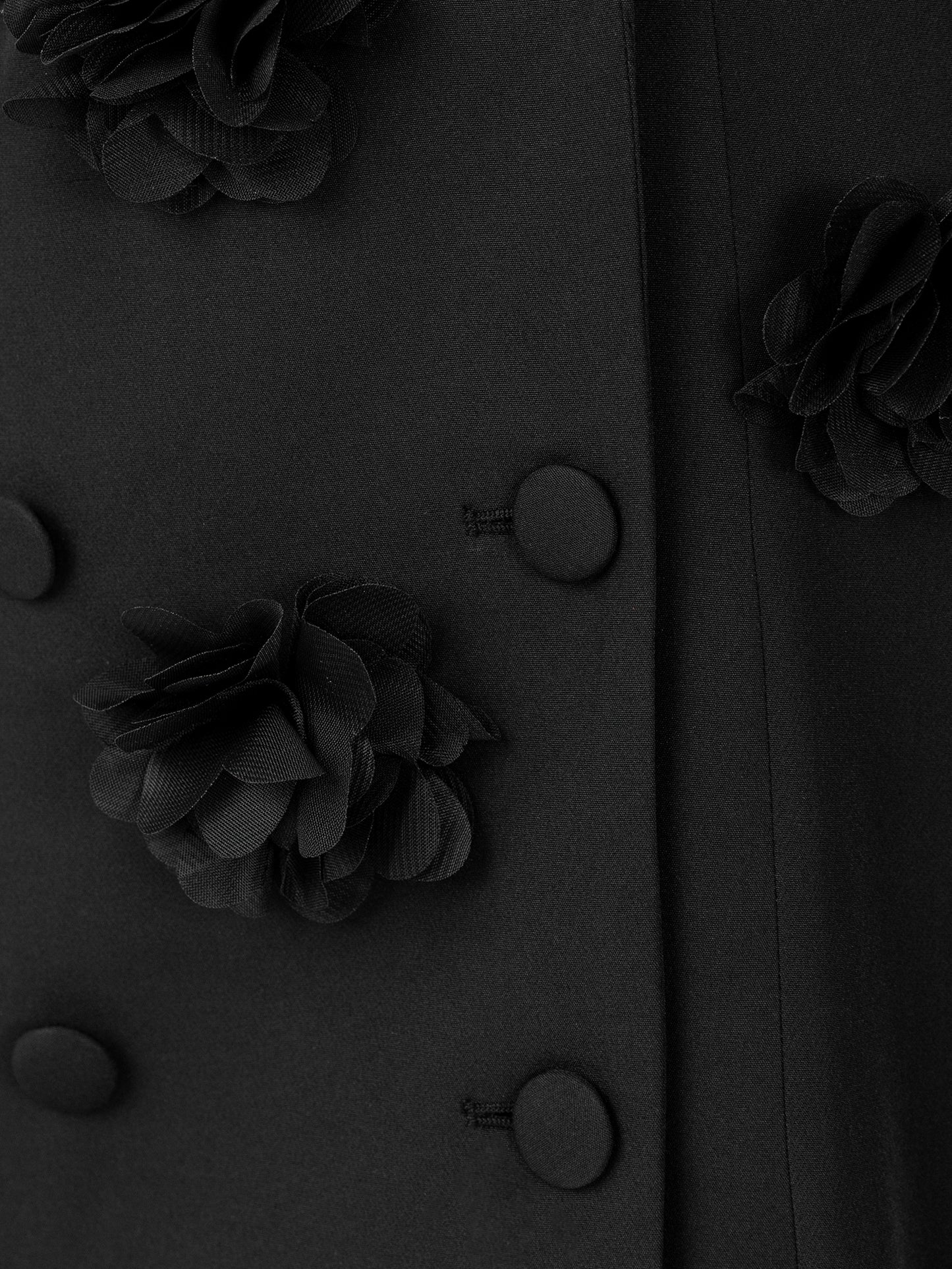 Maya Black 3D Flower Blazer Dress