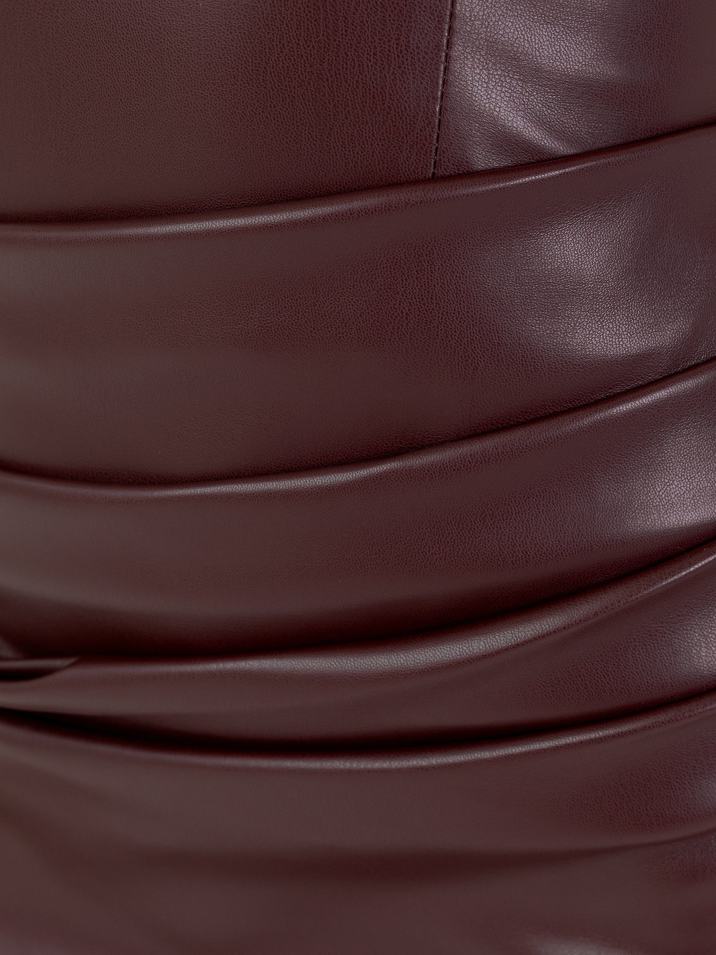 Maya Brown PU Leather Strappy Midi Dress