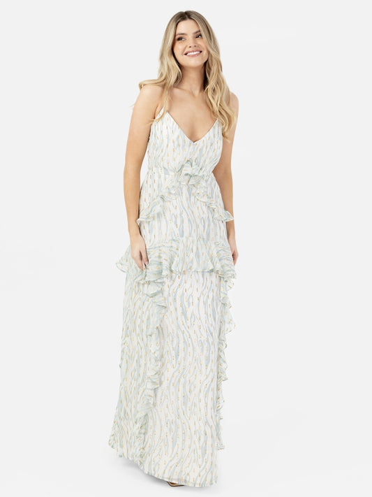 Anaya with Love Recycled Strappy Cross Back Ruffled Maxi Dress
