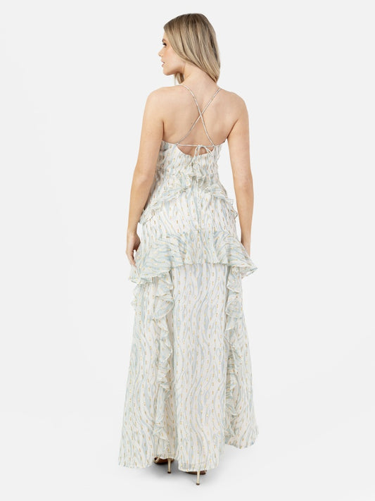 Anaya with Love Recycled Strappy Cross Back Ruffled Maxi Dress