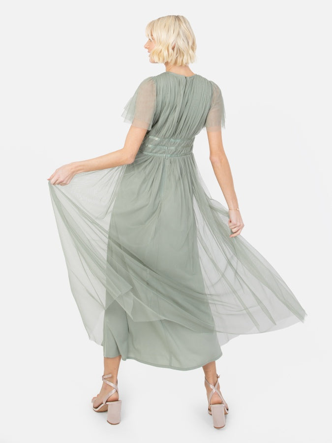 Anaya With Love Recycled Frosty Green Midaxi Dress With Keyhole Detail