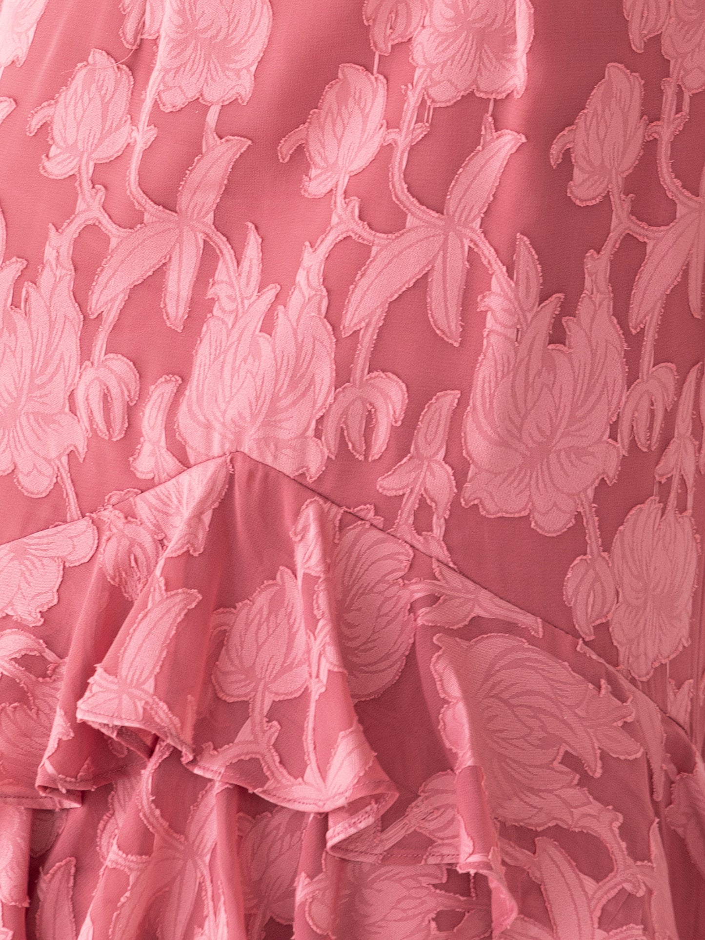 Anaya With Love Garnet Rose Floral Burnout V Neck Short Sleeve Midaxi Dress