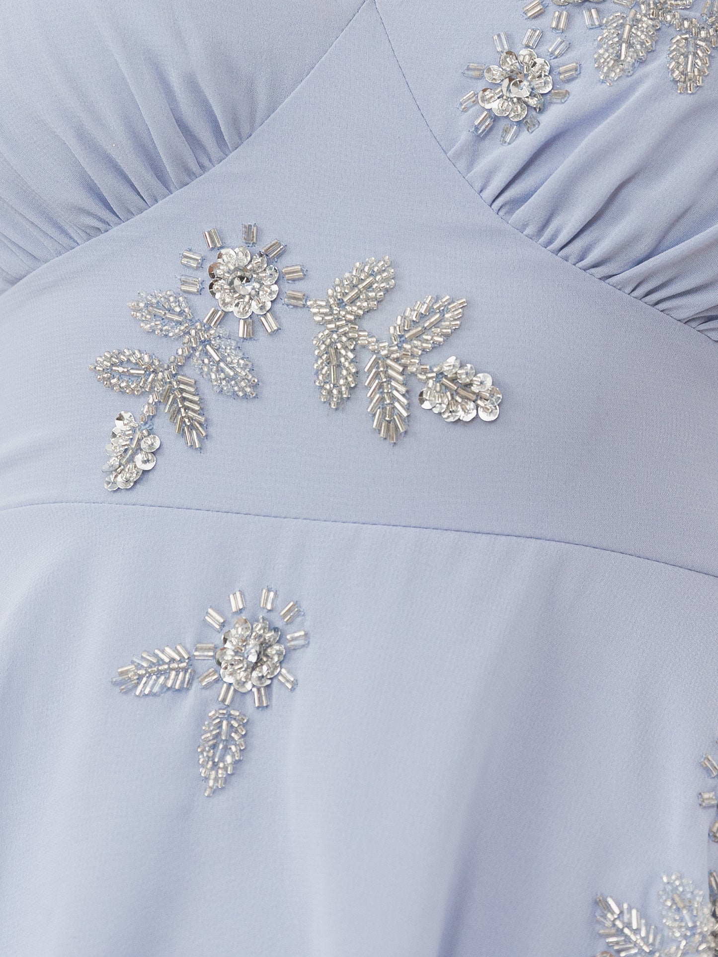Maya Pastel Blue Embellished Tiered Midaxi Dress