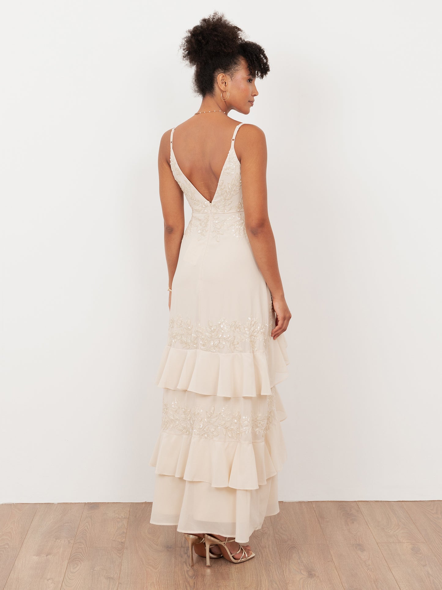 Maya Vanilla Embellished Cami Maxi Dress