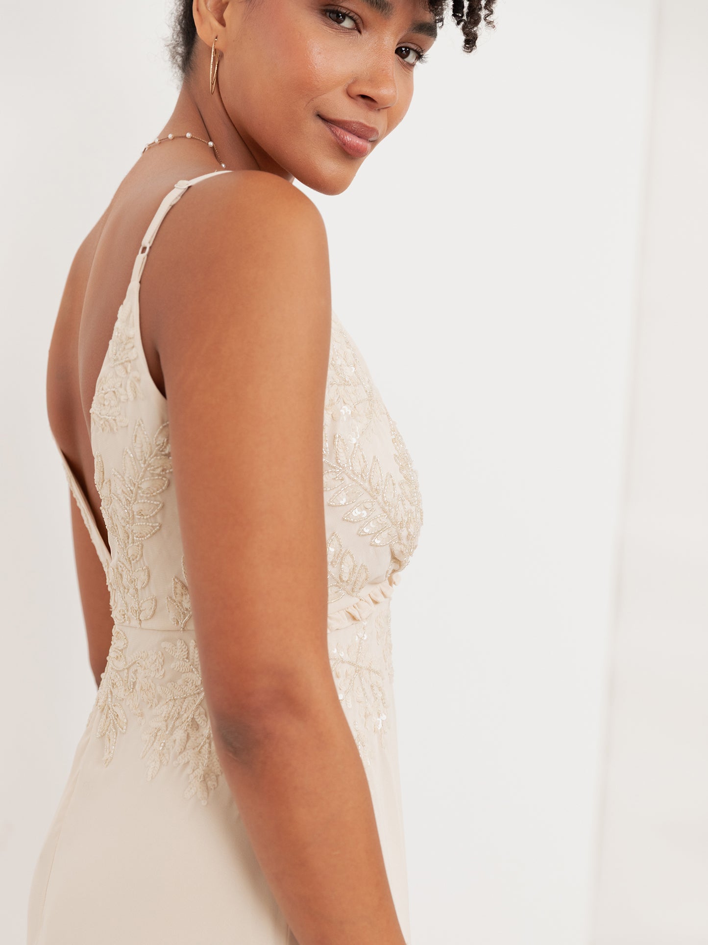 Maya Vanilla Embellished Cami Maxi Dress