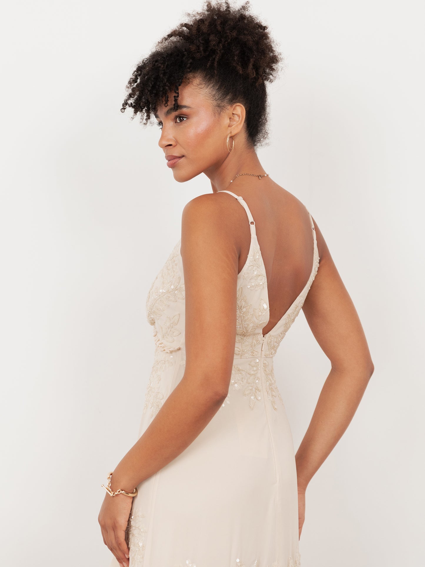 Maya Vanilla Embellished Cami Maxi Dress