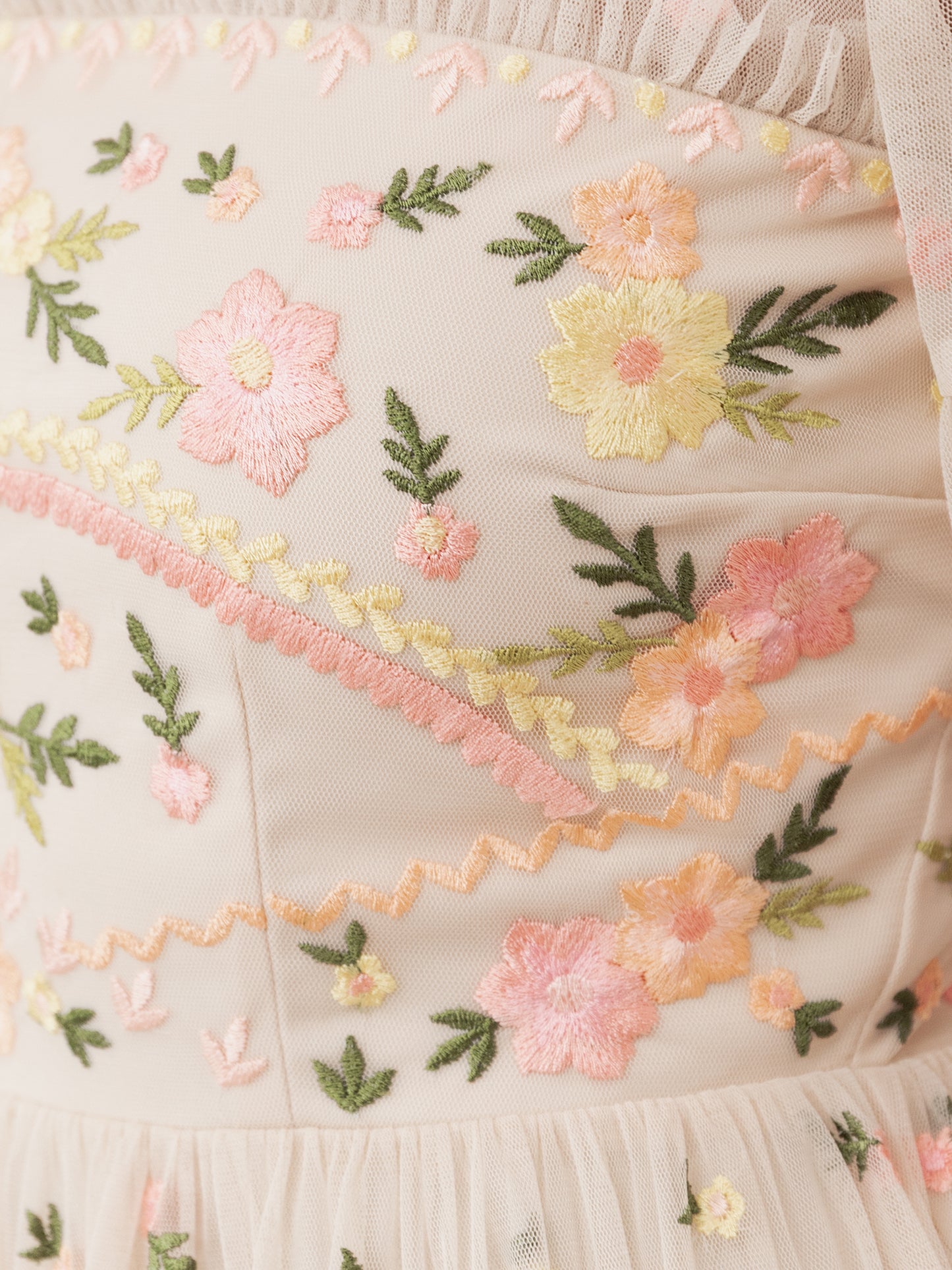 Maya Embroidered Short Sleeve High Neck Mini Dress