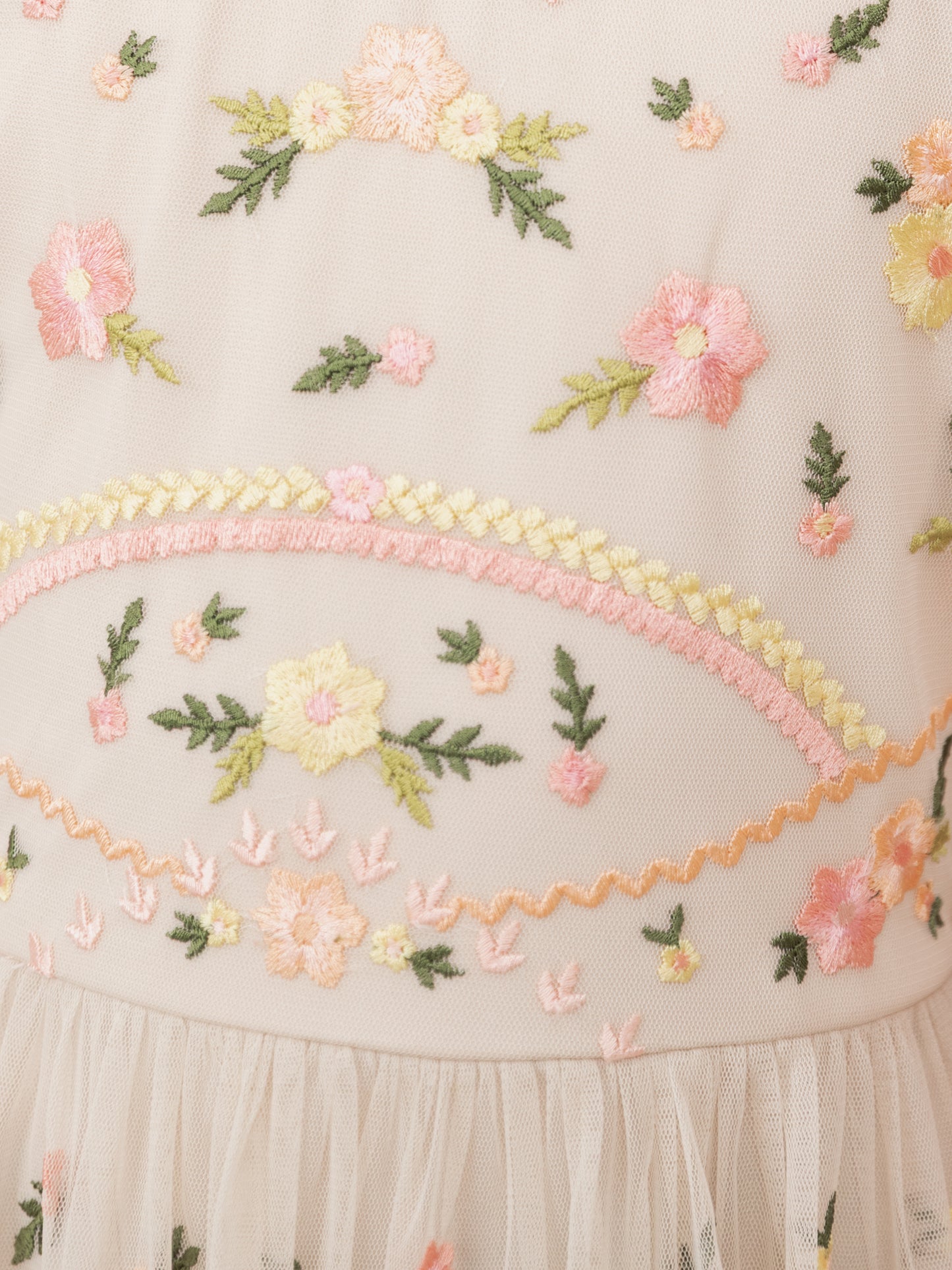 Mini Maya Embroidered Short Sleeve High Neck Midi Dress