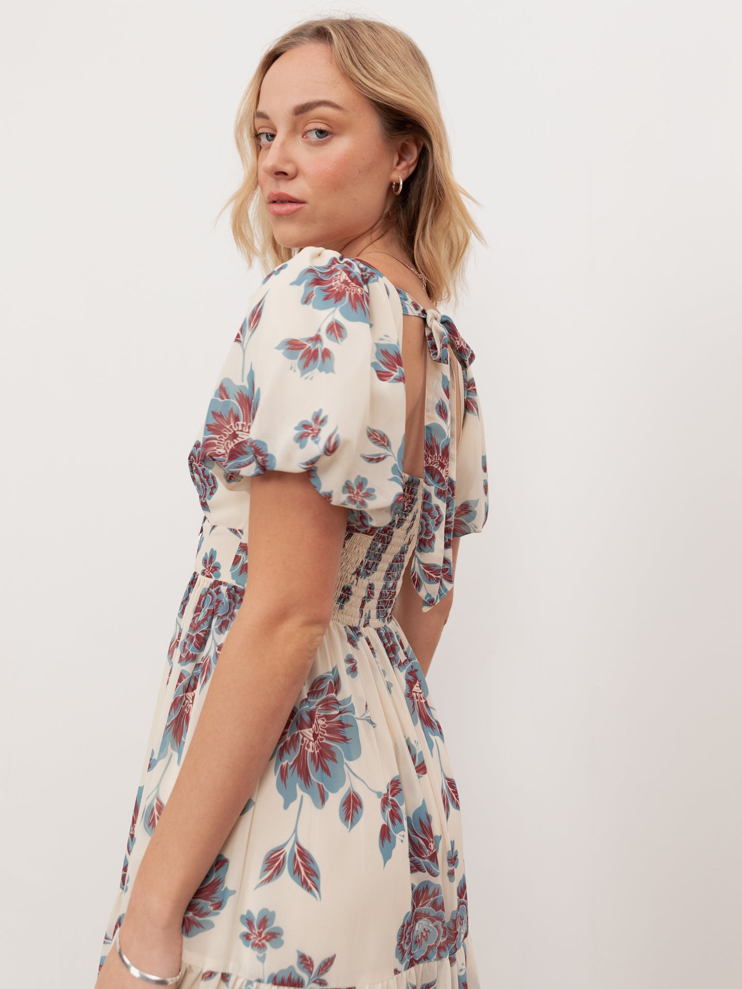 Anaya With Love Recycled Floral Sweetheart Neck Puff Sleeve Midaxi Dress