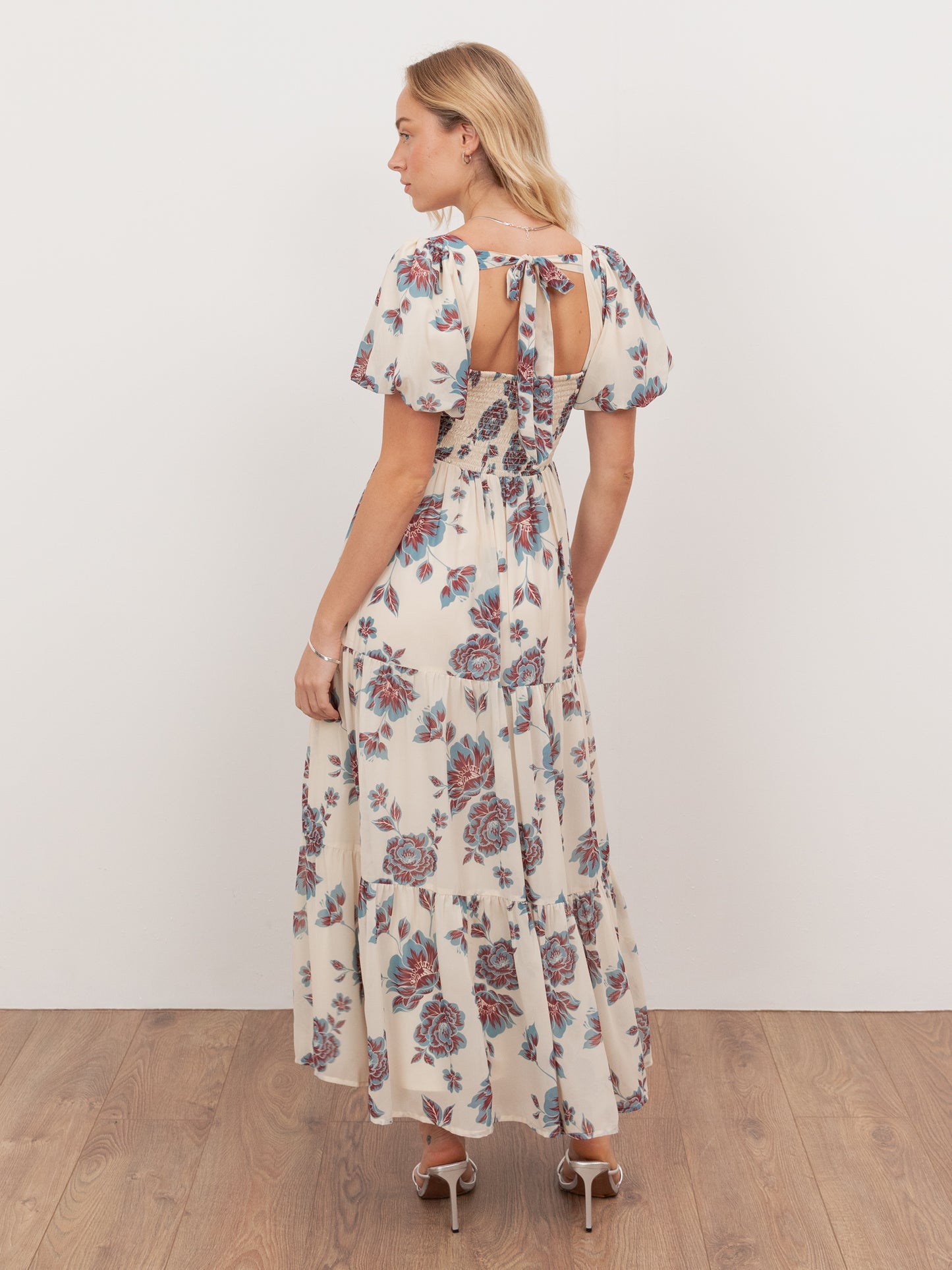 Anaya With Love Recycled Floral Sweetheart Neck Puff Sleeve Midaxi Dress