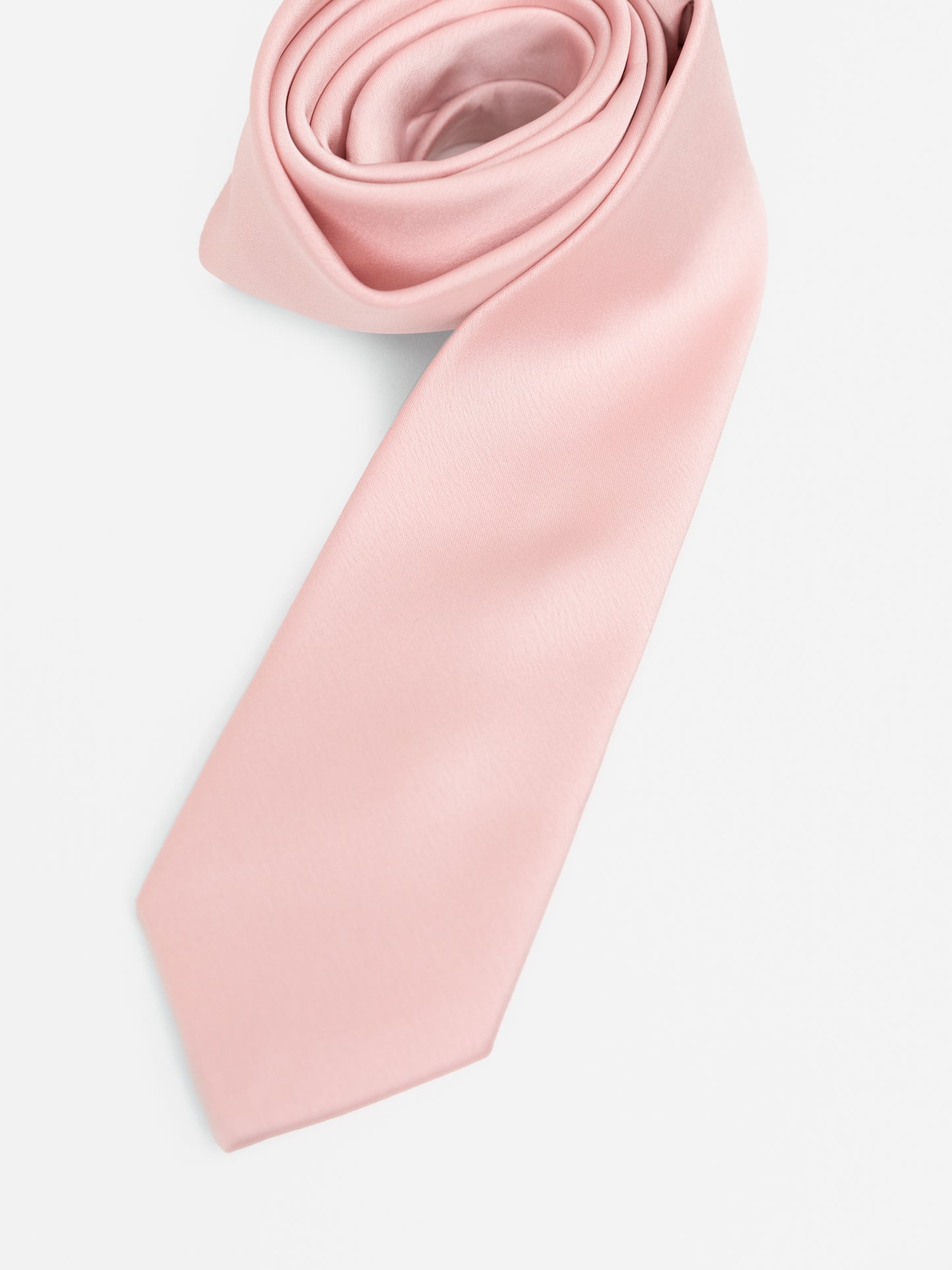 Maya Pale Pink Satin Tie & Pocket Square Set