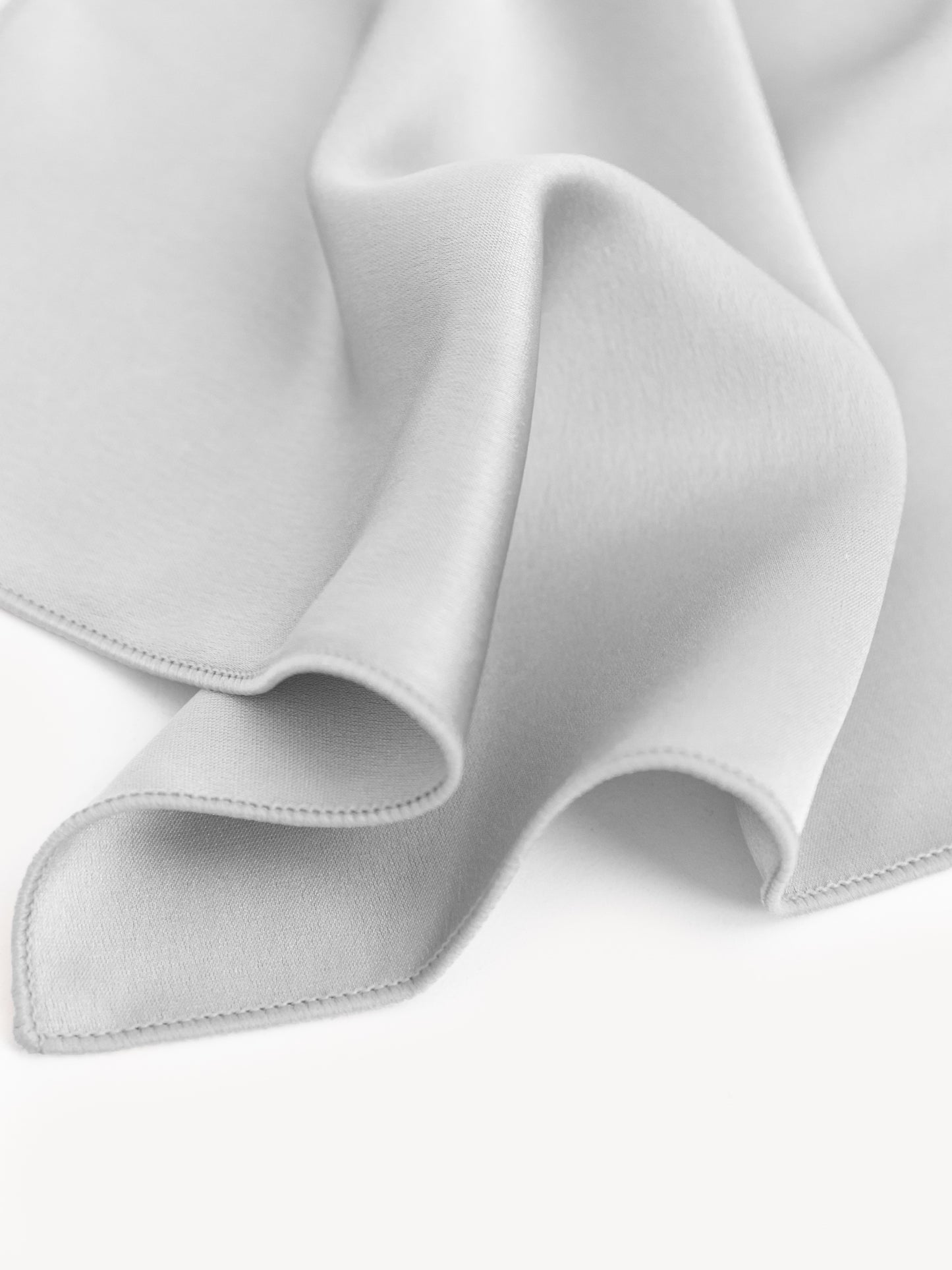 Maya Silver Satin Tie & Pocket Square Set