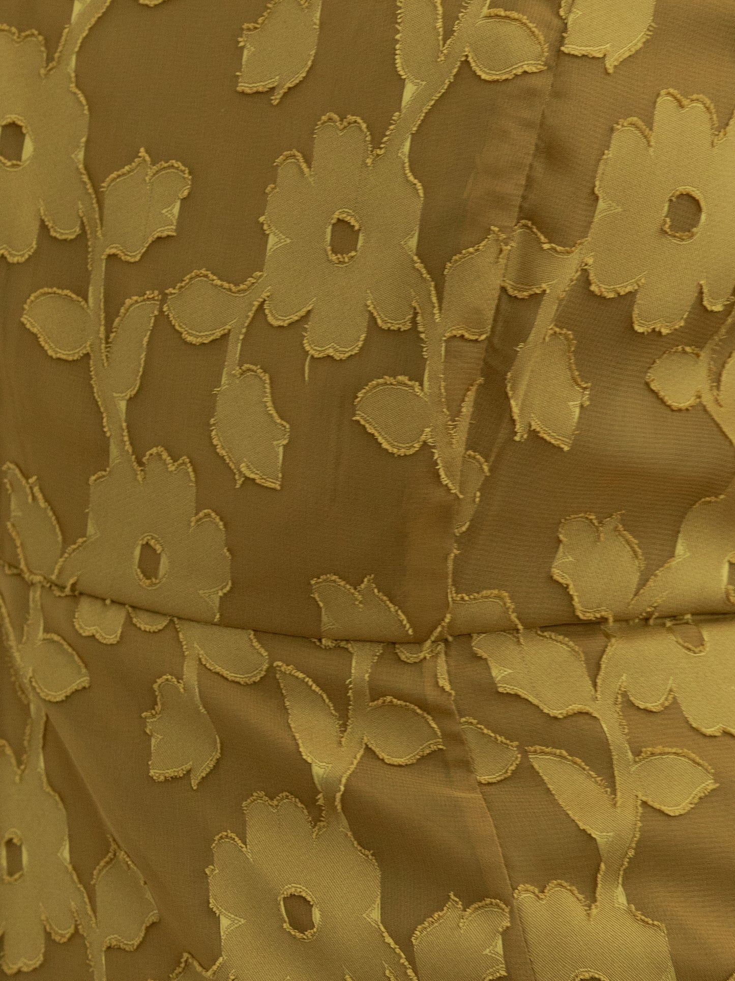 Anaya With Love Recycled Golden Olive Floral Burnout Square Neck Tiered Midaxi Dress