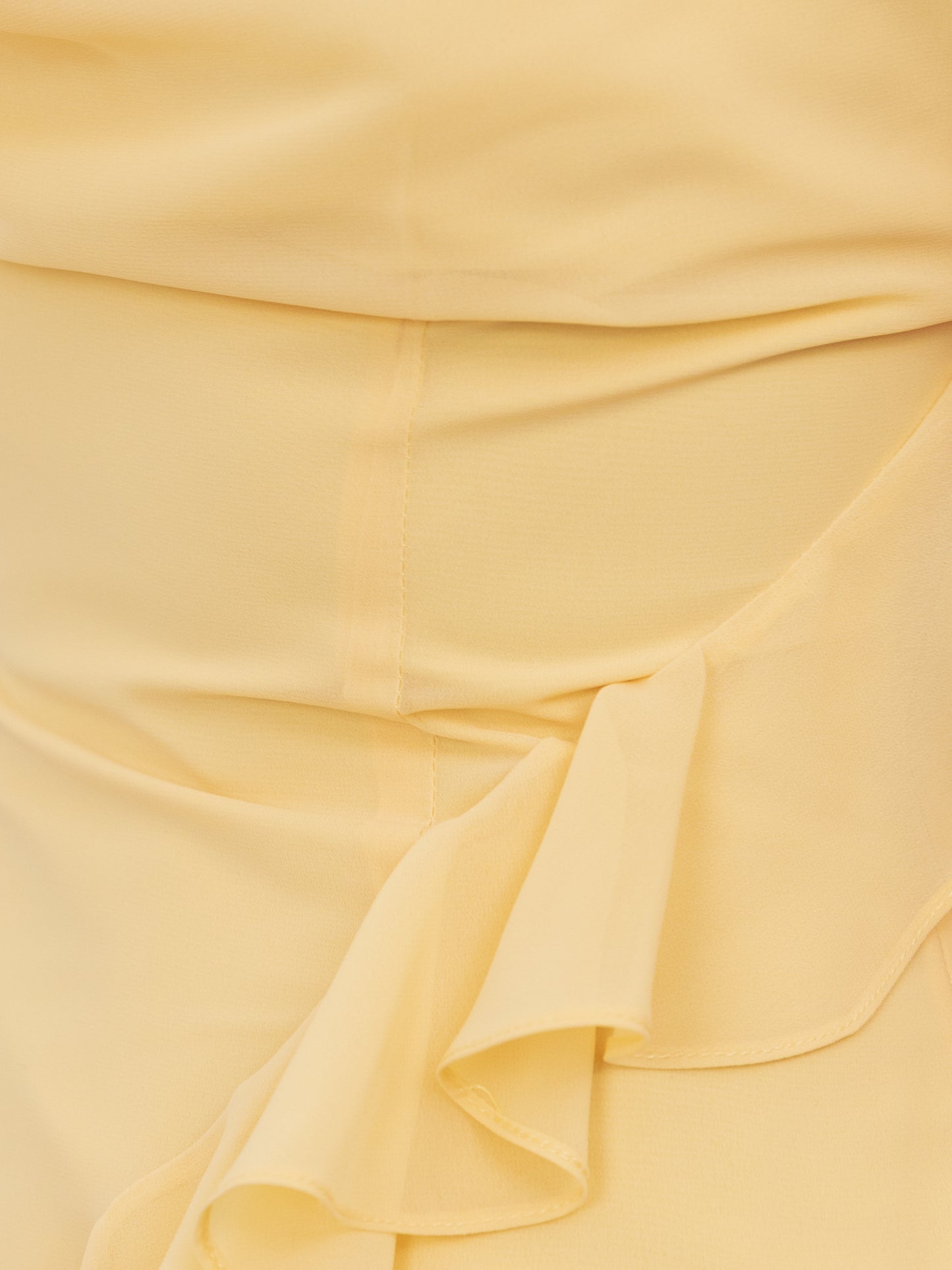 Anaya With Love Recycled Butter Yellow Waterfall Ruffle Cowl Neck Cami Maxi Dress