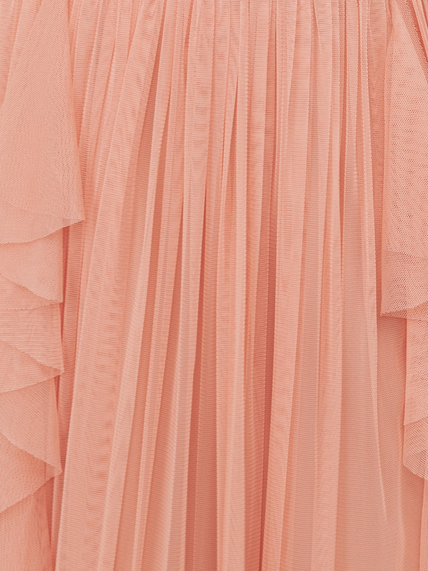 Anaya With Love Recycled Peach V Neck Midaxi Dress with Waterfall Ruffle Detail