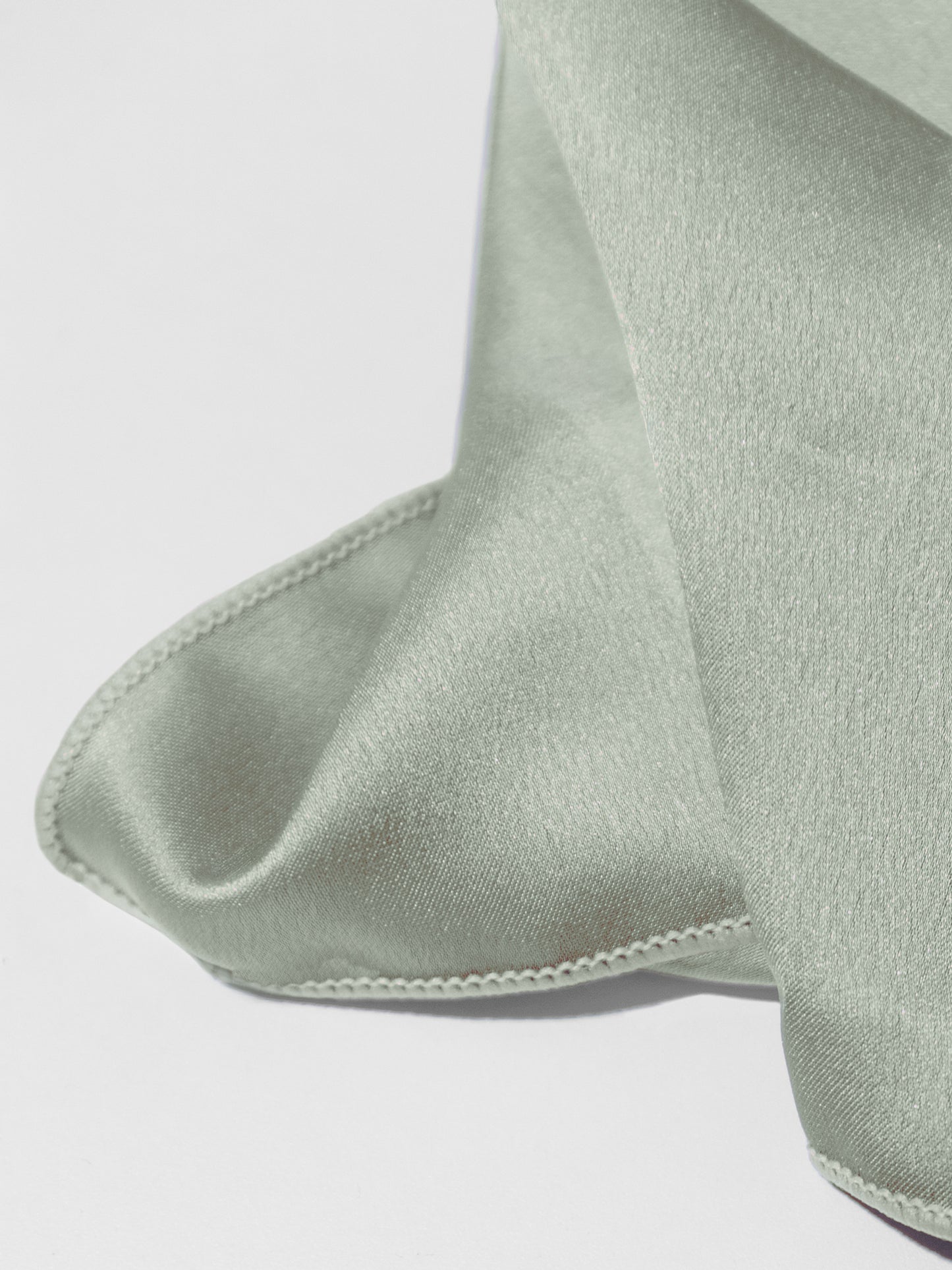 Maya Sage Green Satin Bow Tie & Pocket Square Set