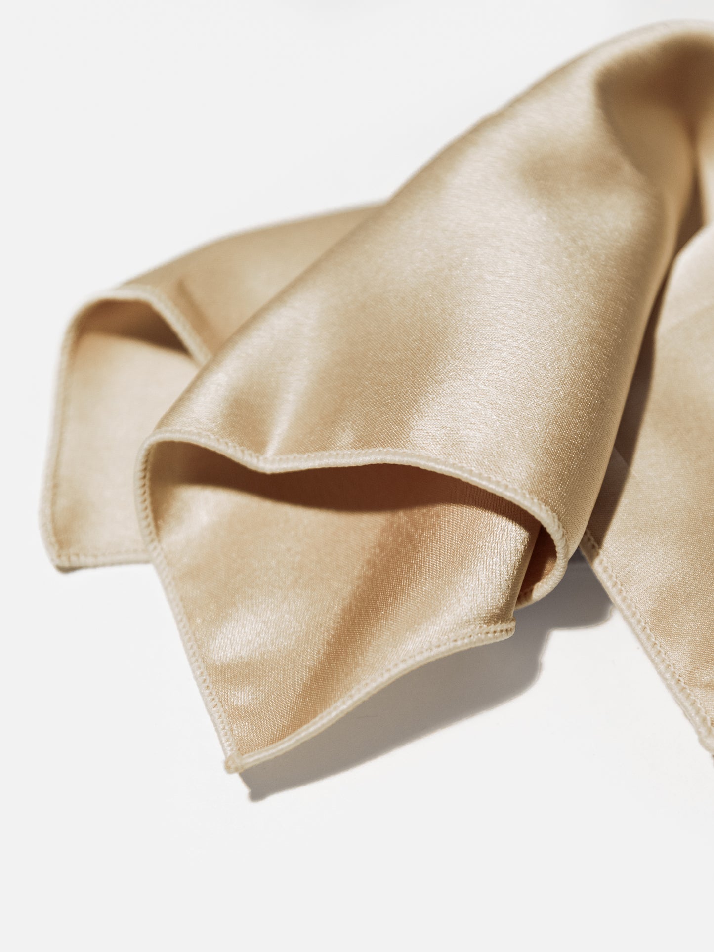 Maya Chamapgne Satin Bow Tie & Pocket Square Set