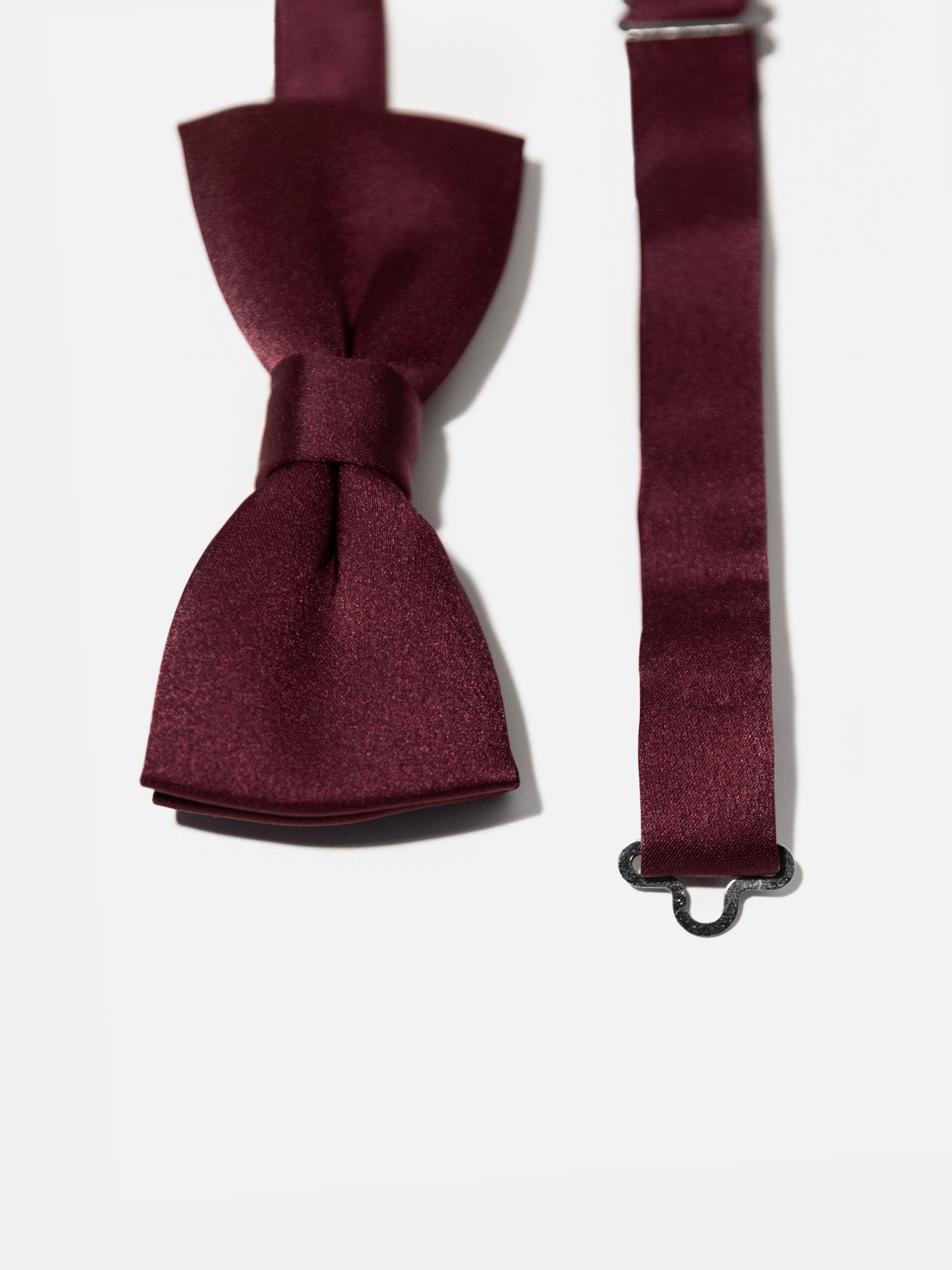 Maya Cranberry Satin Bow Tie & Pocket Square Set