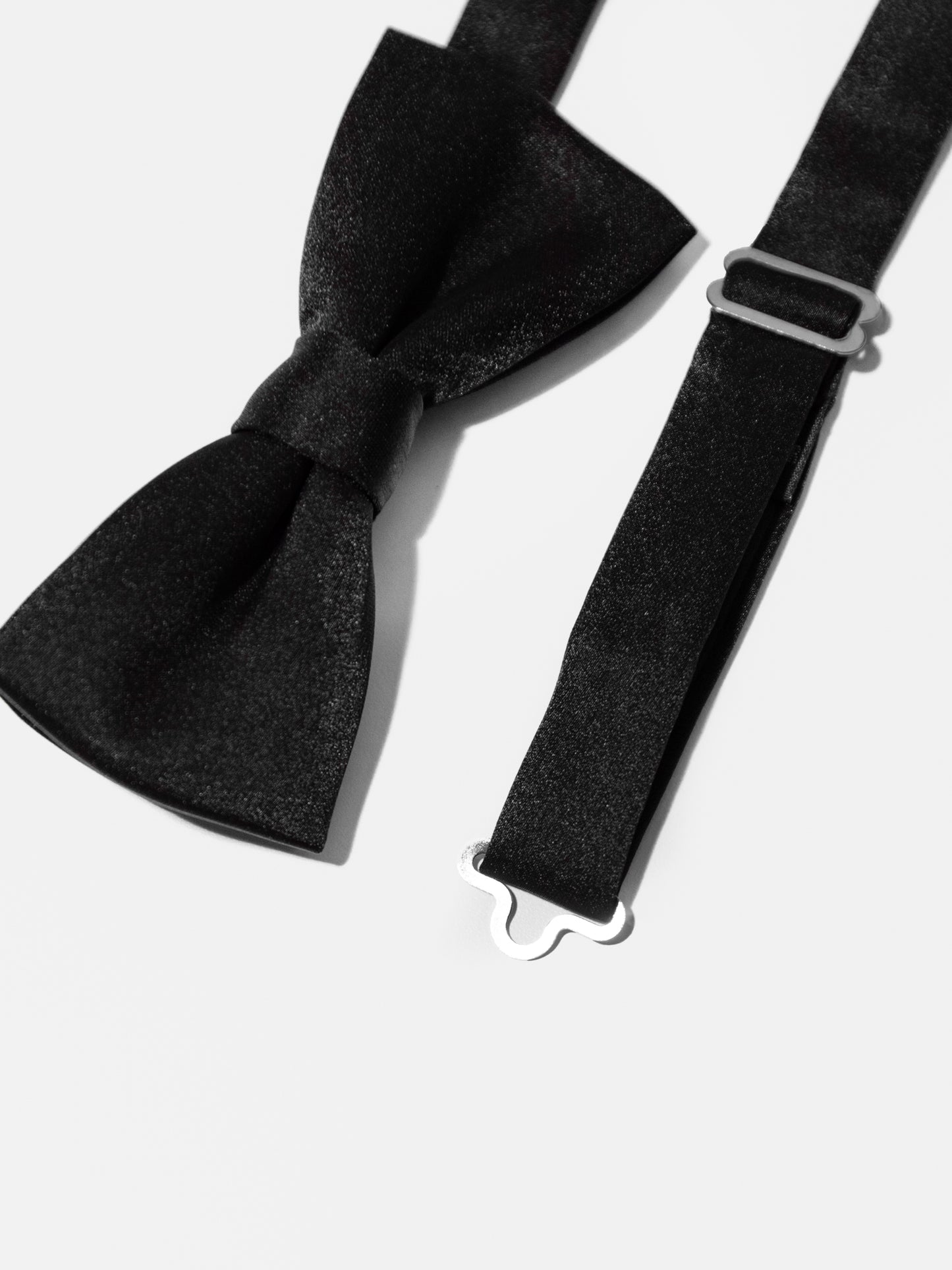 Maya Black Satin Bow Tie & Pocket Square Set