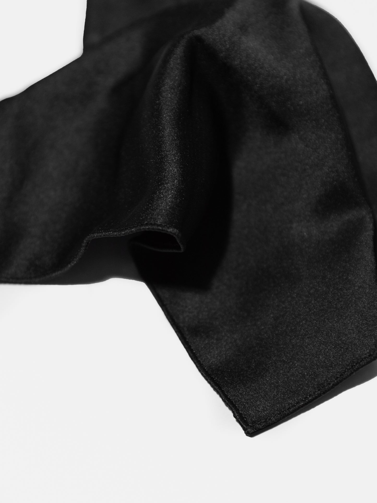 Maya Black Satin Bow Tie & Pocket Square Set