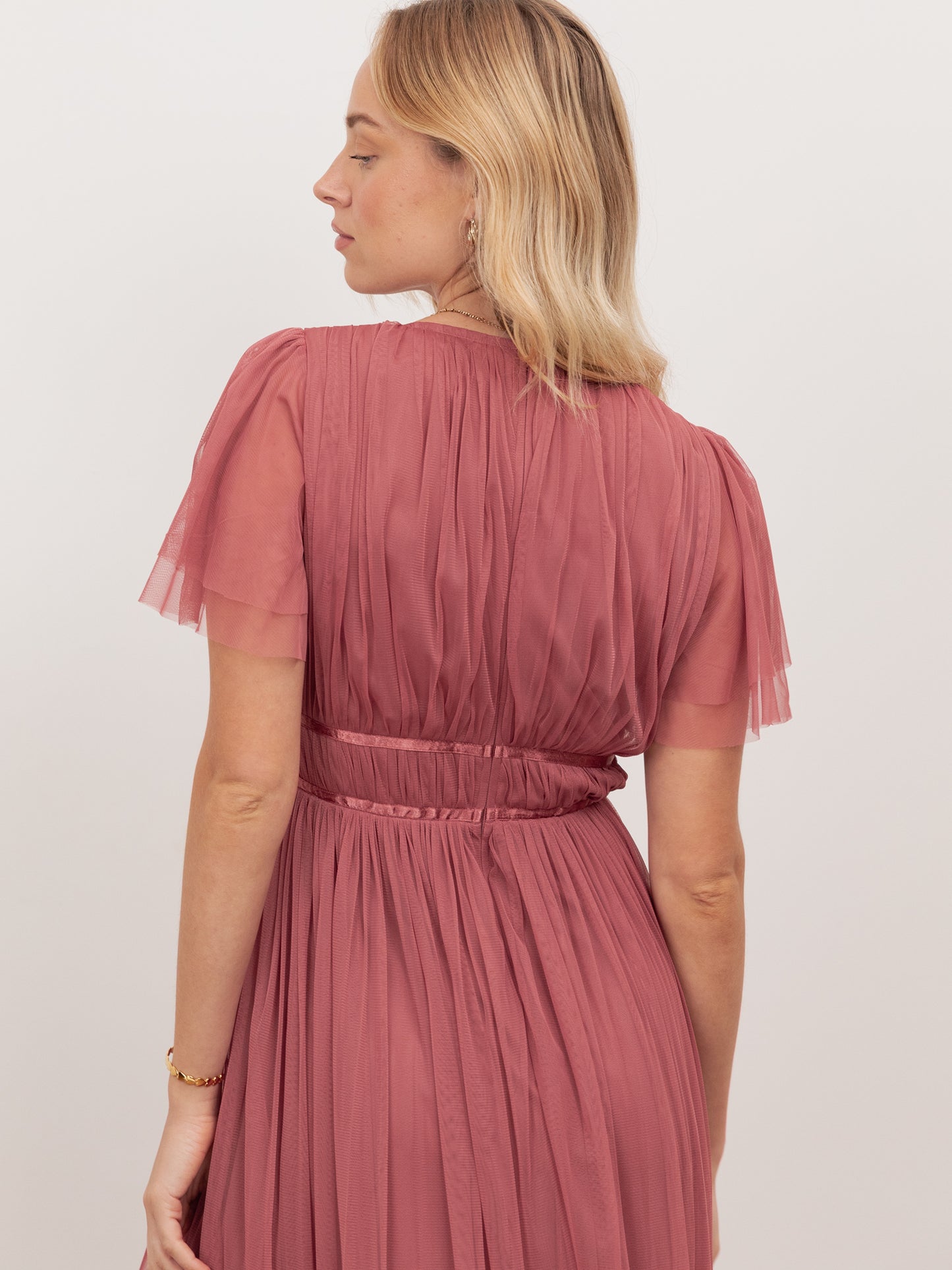 Anaya With Love Recycled Faded Rose Ribbon Detail Midi Dress