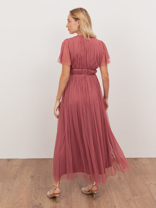 Anaya With Love Recycled Faded Rose Ribbon Detail Midi Dress