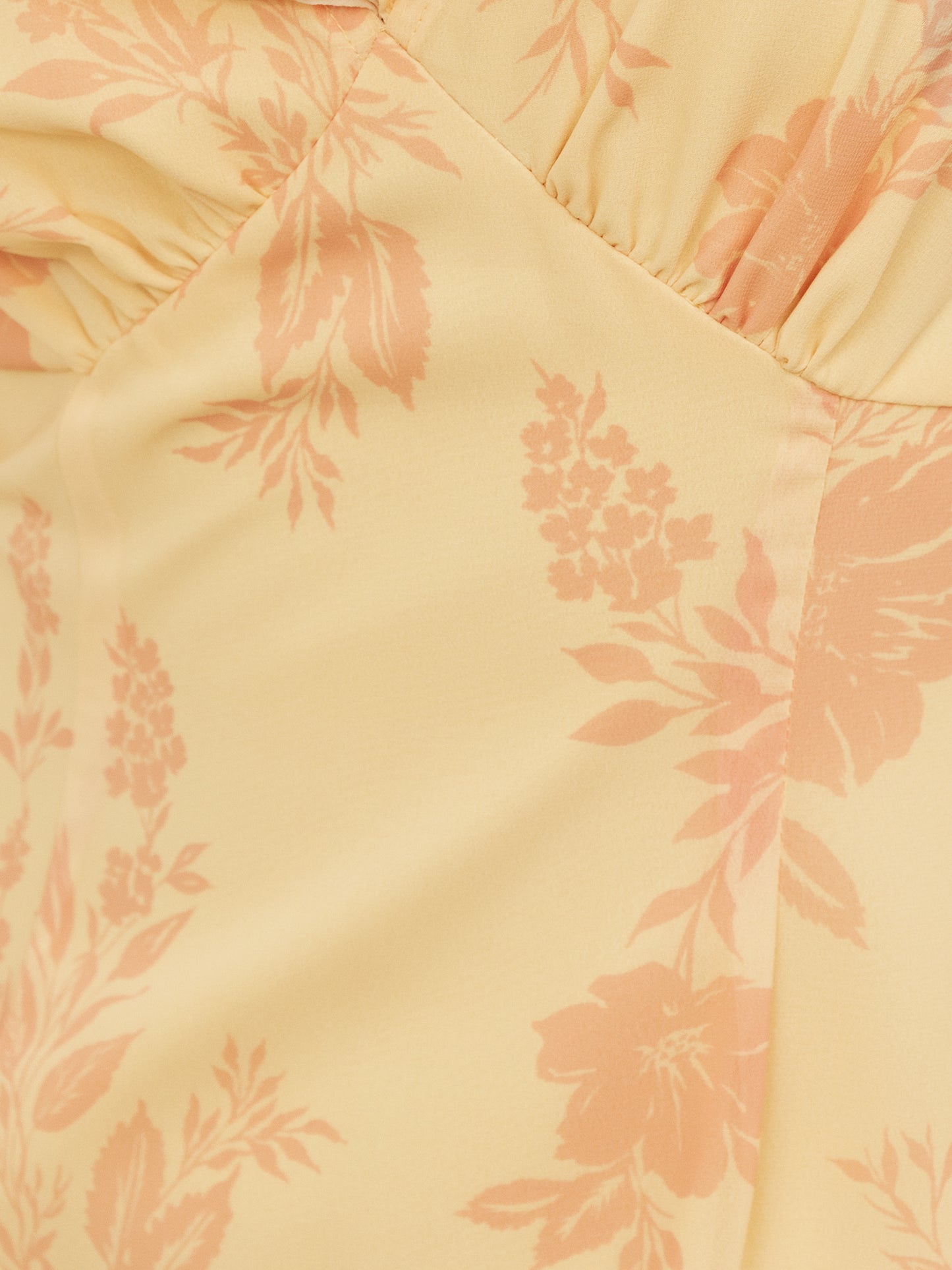 Anaya With Love Recycled Yellow Floral V Neck Ruffle Maxi Dress