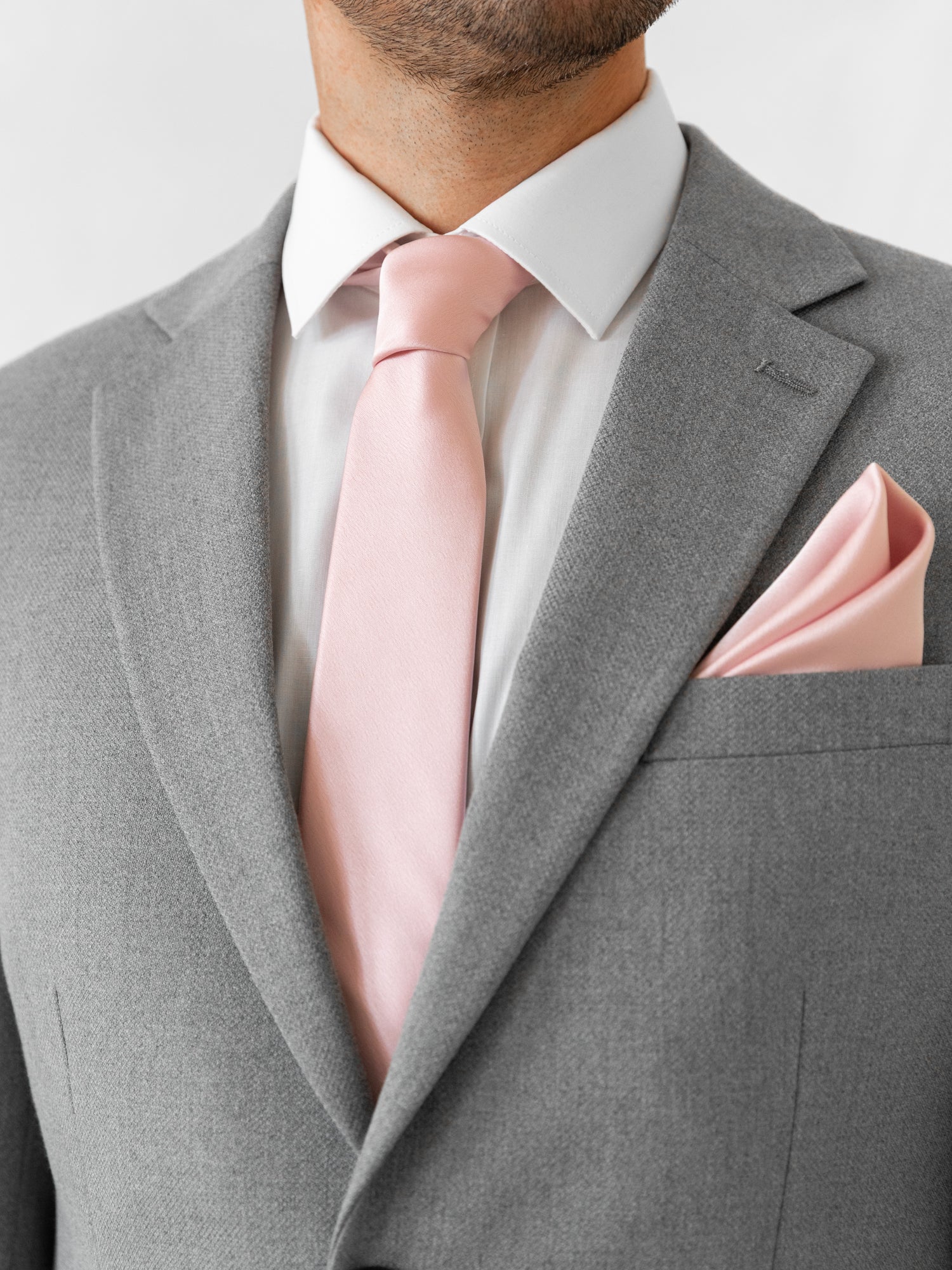 taupe blush tie and pocket square
