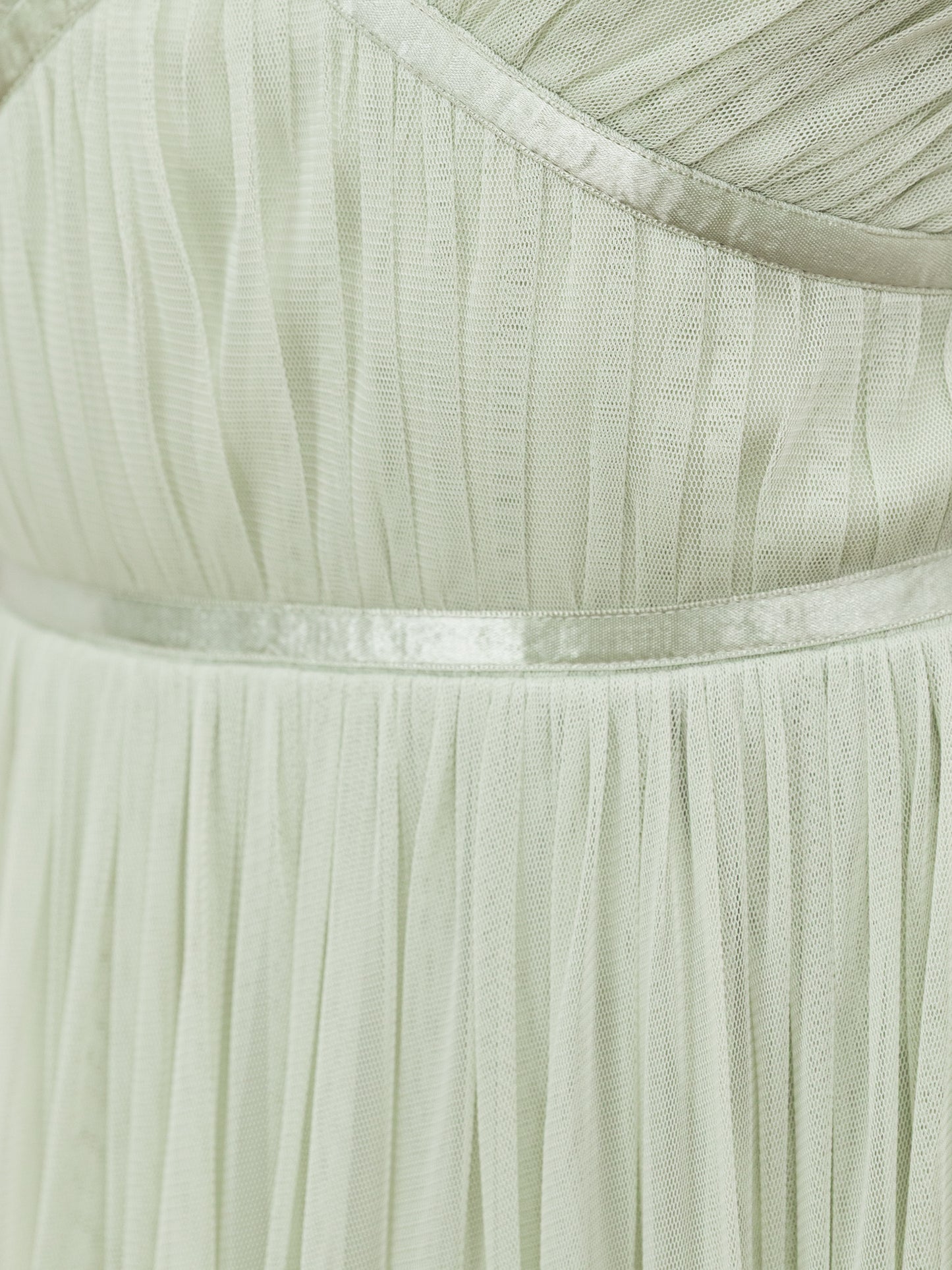 Anaya With Love Recycled Soft Green Ribbon Detail Midi Dress