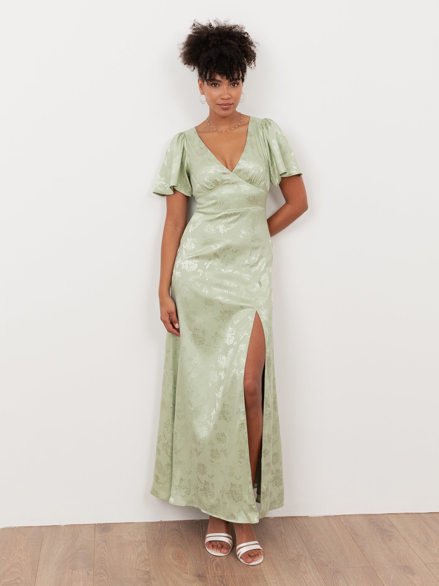 green floral jacquard dress Unique Vintage Green Floral Jacquard Sweetheart Swing Dress
