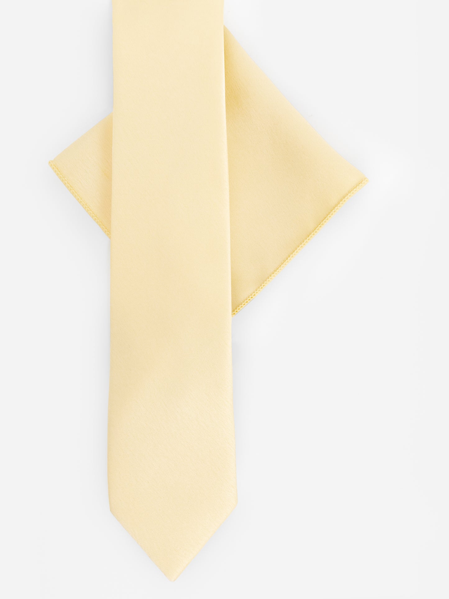 Maya Buttercream Satin Tie & Pocket Square Set